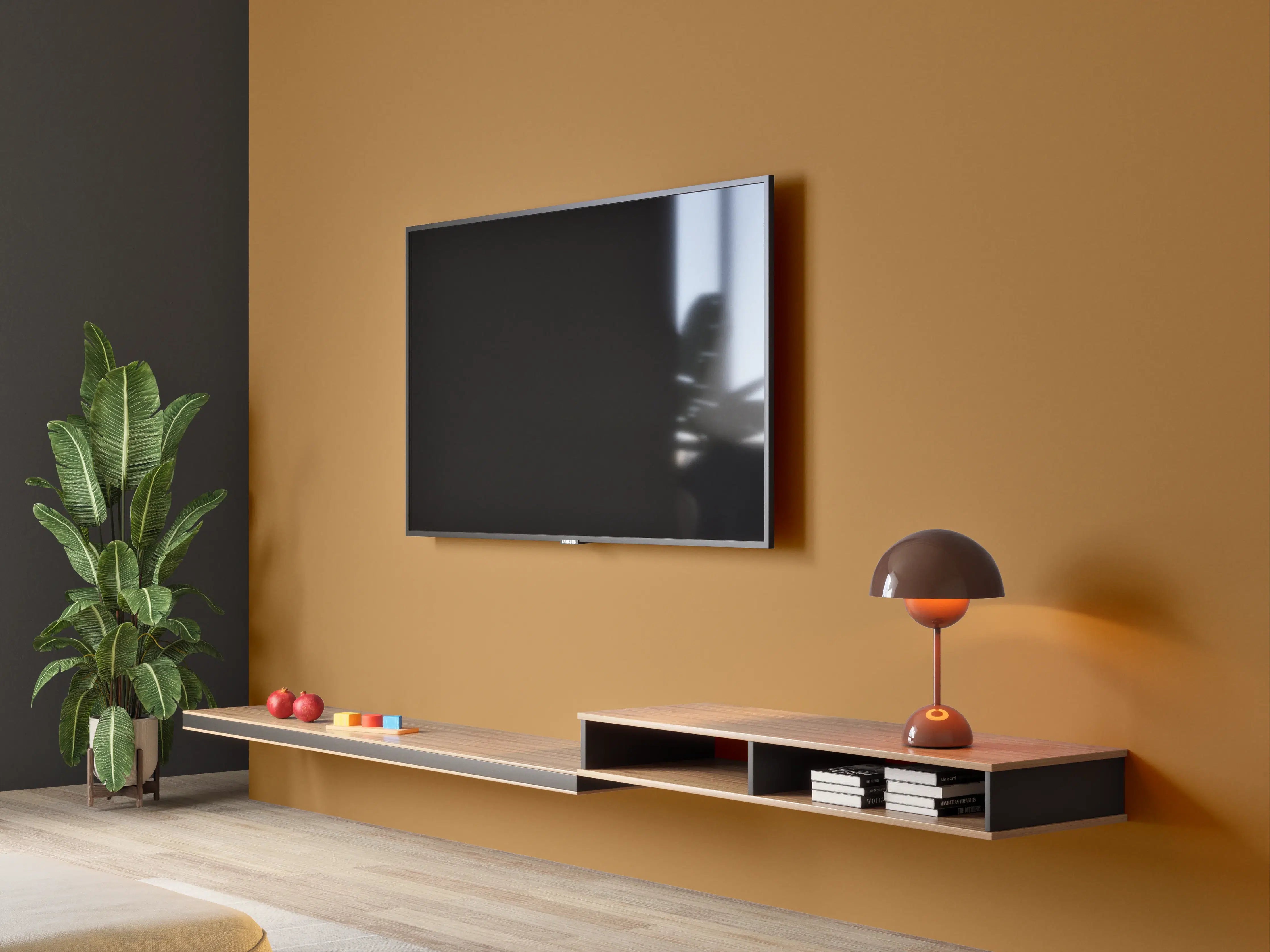 Wandverkleidung Wohnzimmer - RAL 8001 (Ockerbraun)