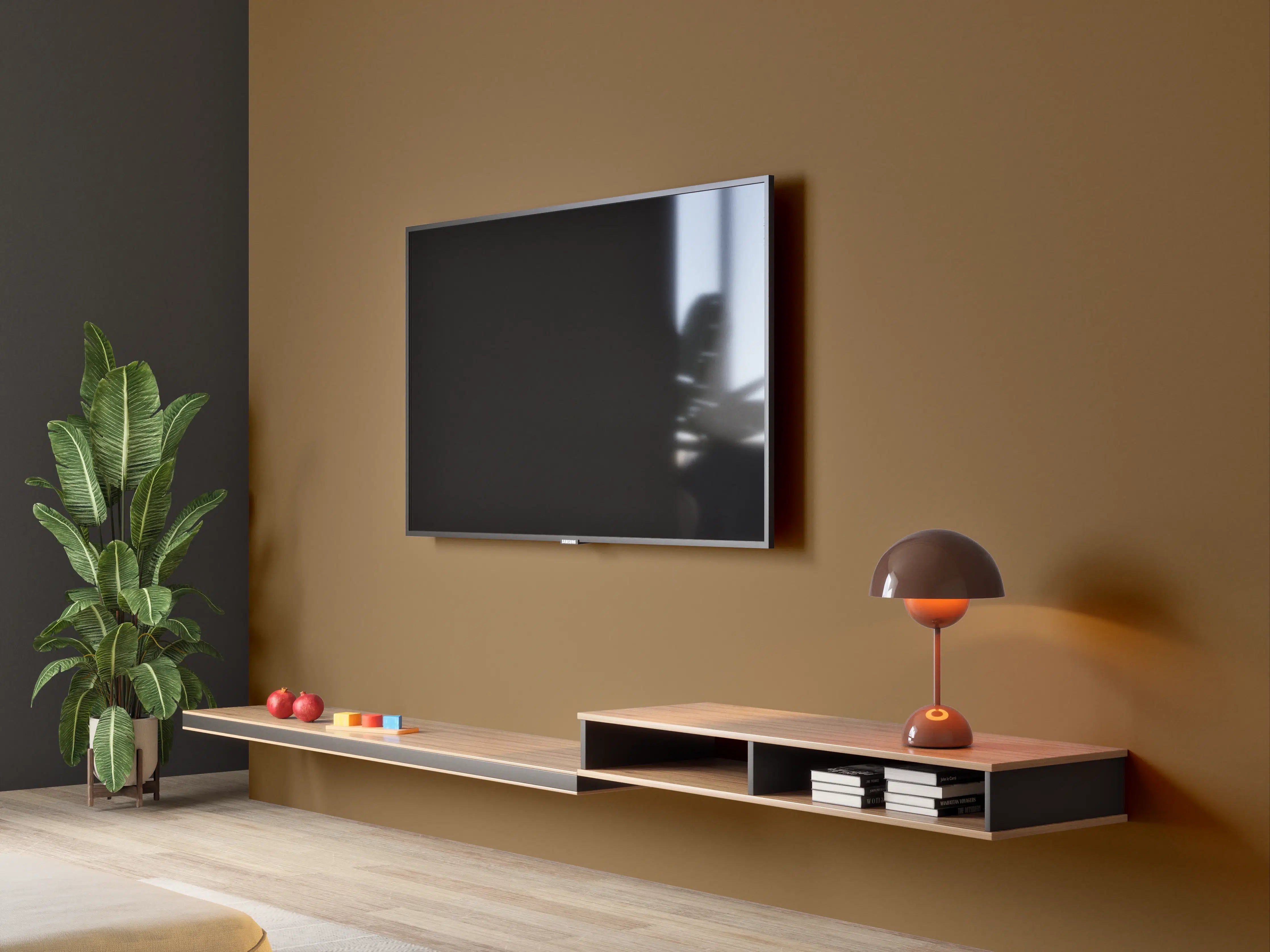 Wandverkleidung Wohnzimmer - RAL 8008 (Olivbraun)