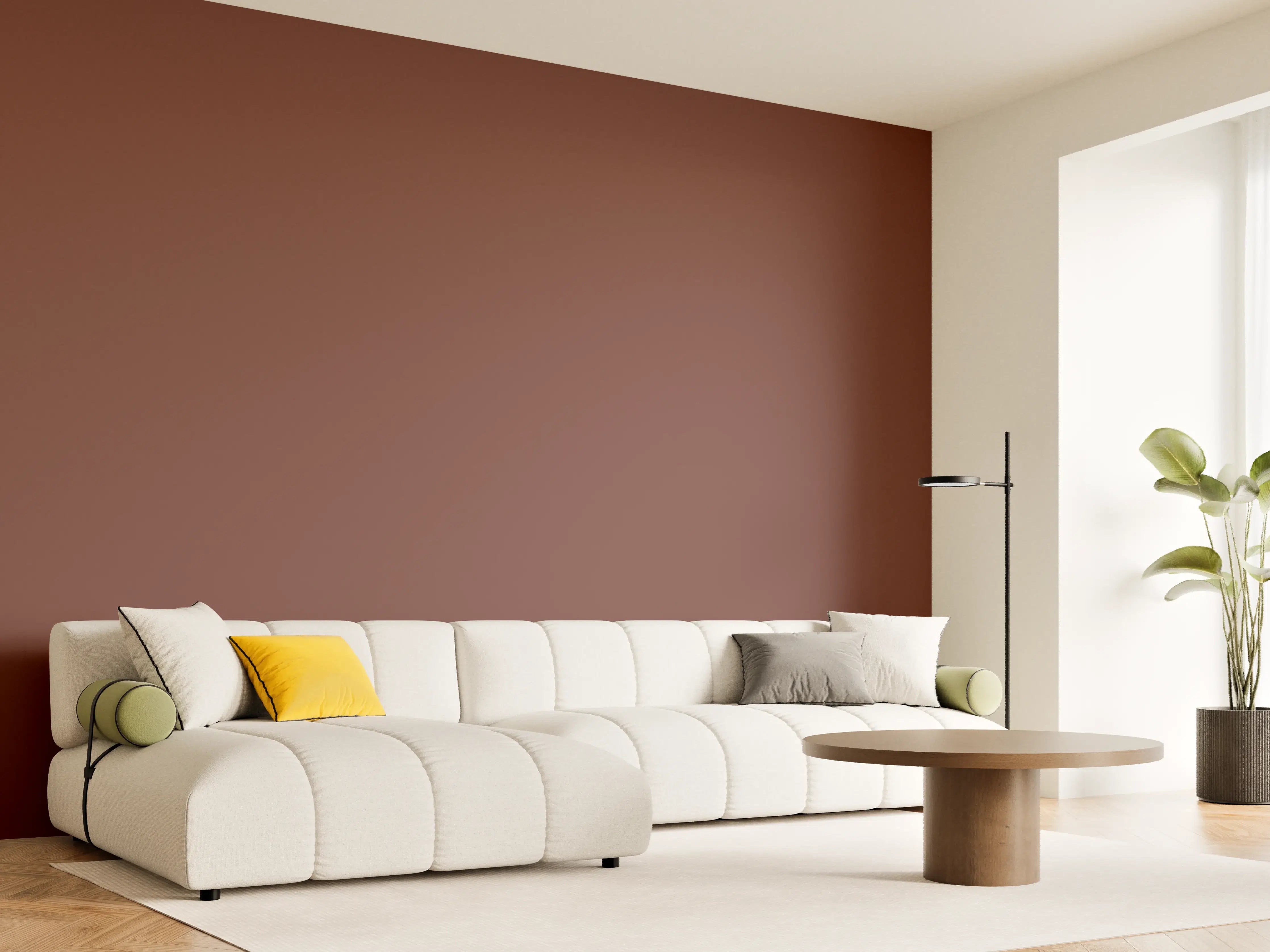 Wandverkleidung Wohnzimmer - RAL 8012 (Rotbraun)