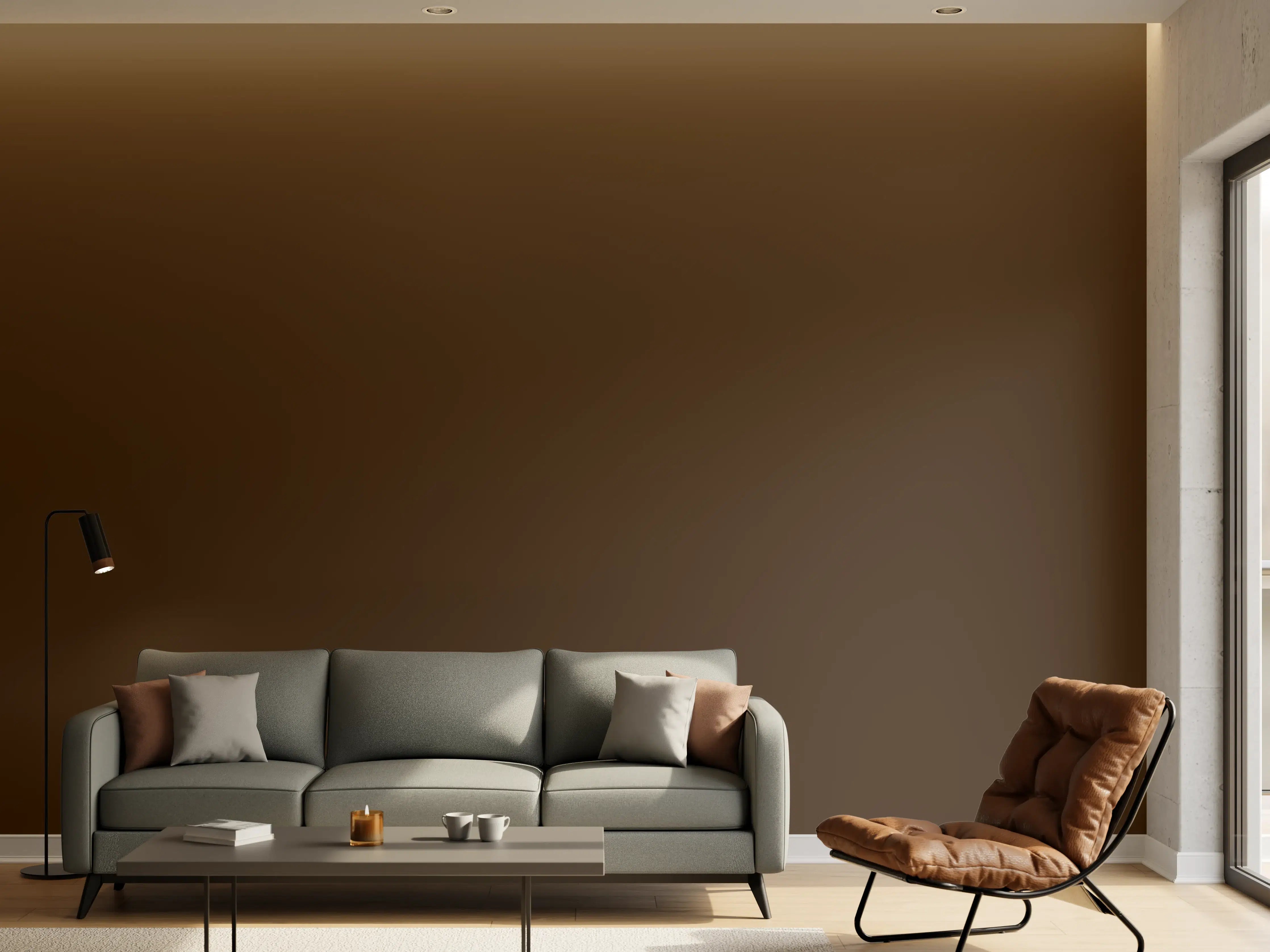 Wandverkleidung Wohnzimmer - RAL 8014 (Sepiabraun)