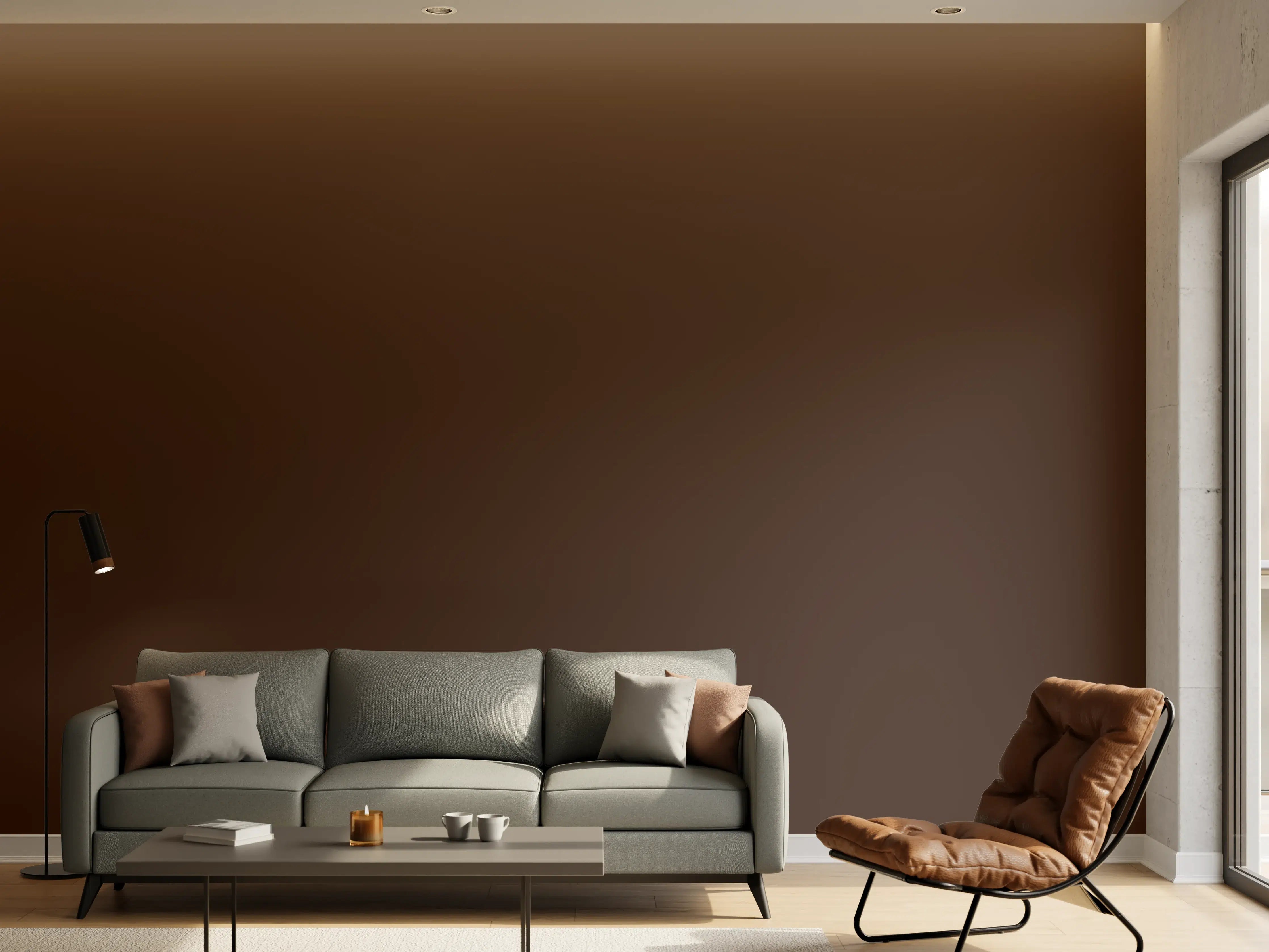 Wandverkleidung Wohnzimmer - RAL 8017 (Schokoladenbraun)