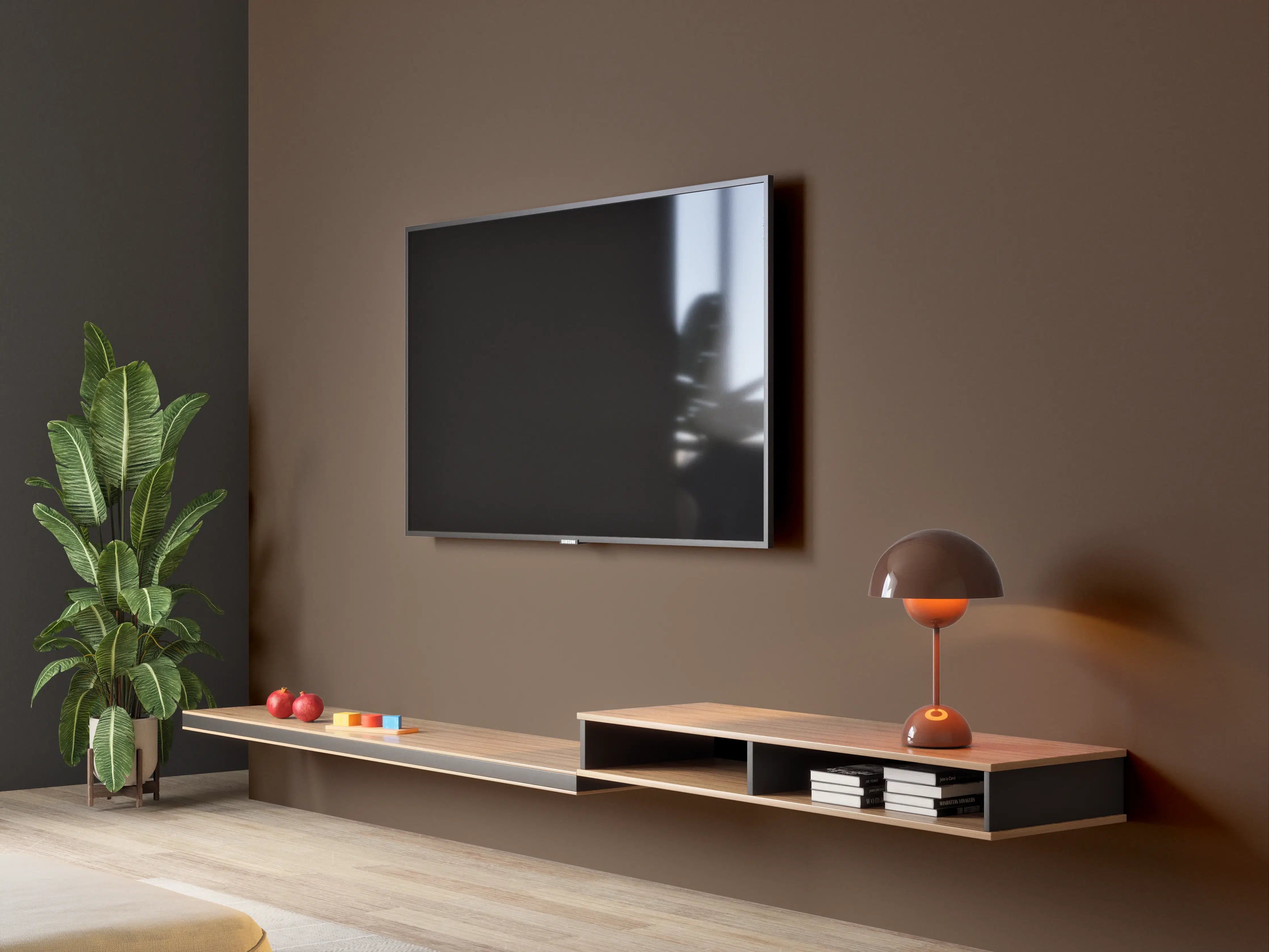 Wandverkleidung Wohnzimmer - RAL 8028 (Terrabraun)