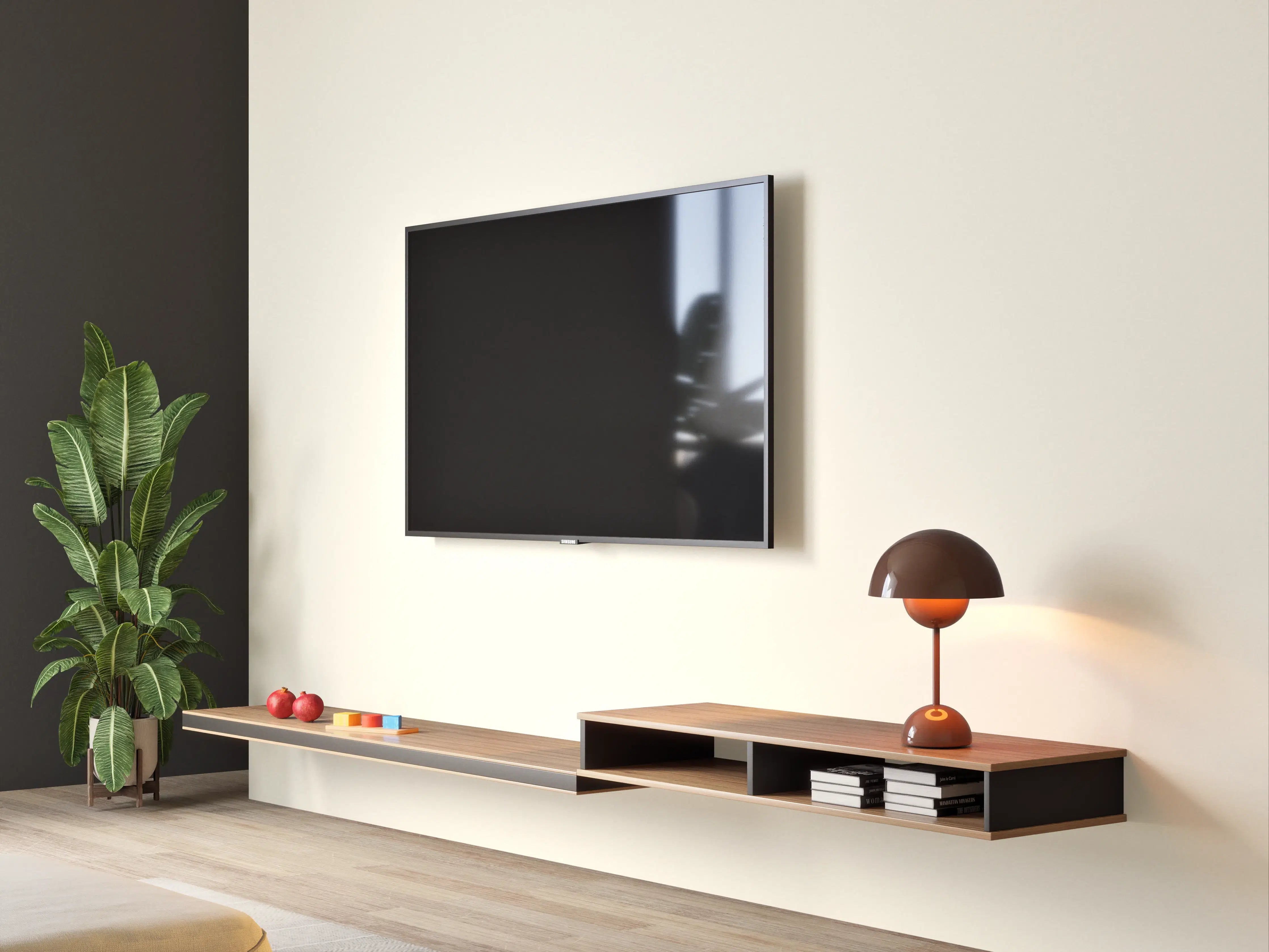Wandverkleidung Wohnzimmer - RAL 9001 (Creme)