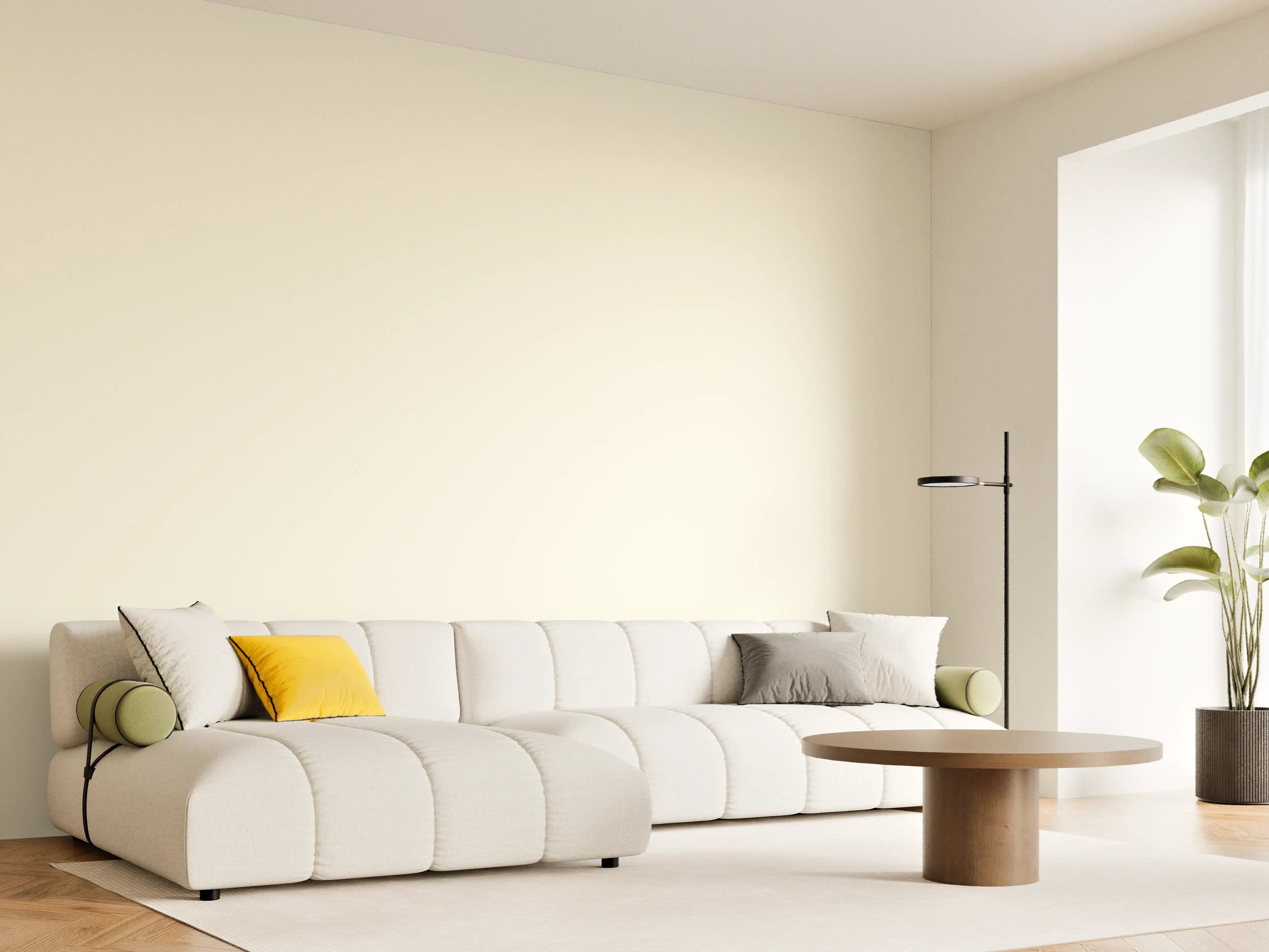 Wandverkleidung Wohnzimmer - RAL 9001 (Creme)