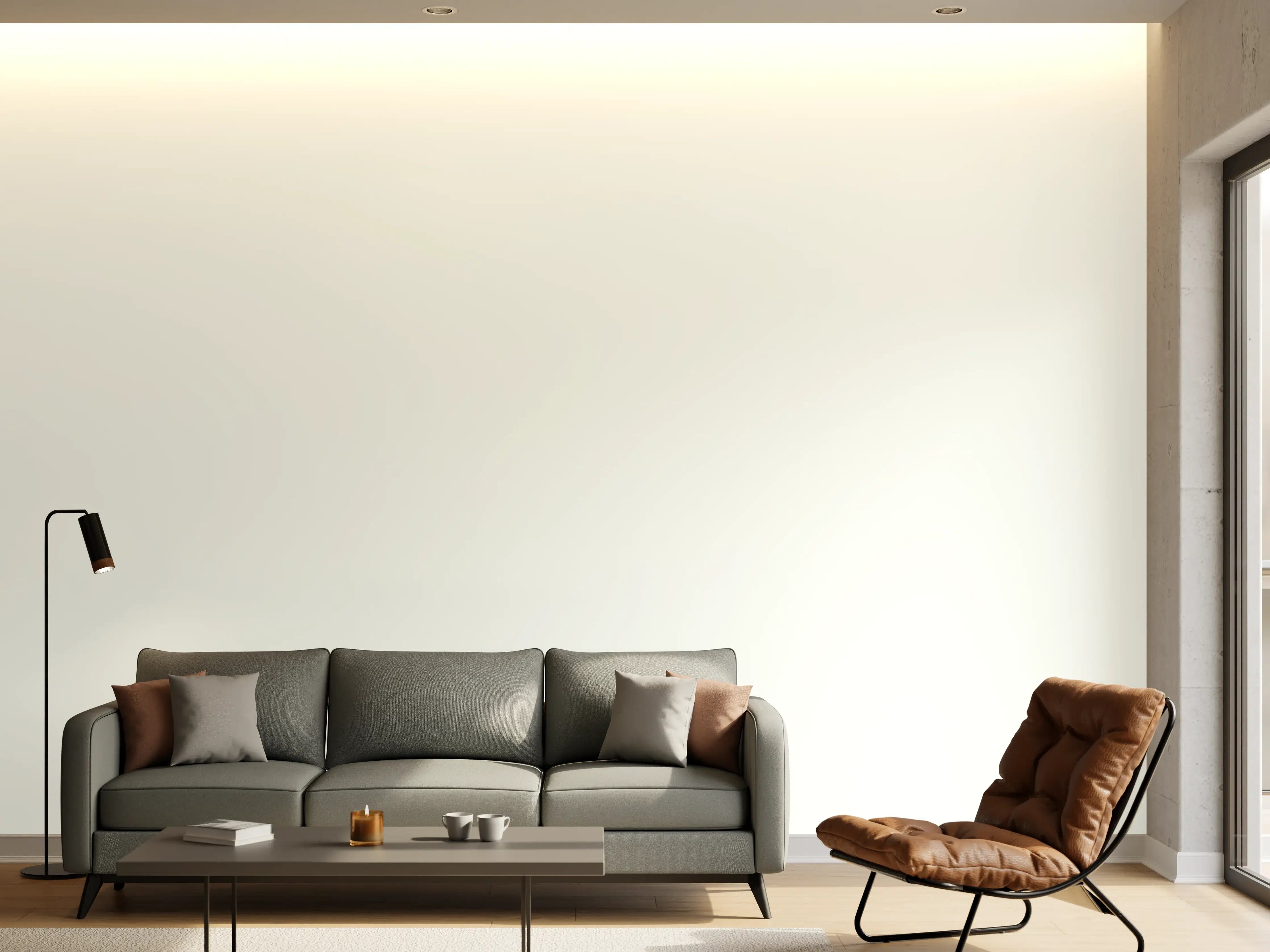 Wandverkleidung Wohnzimmer - RAL 9003 (Signalweiß)