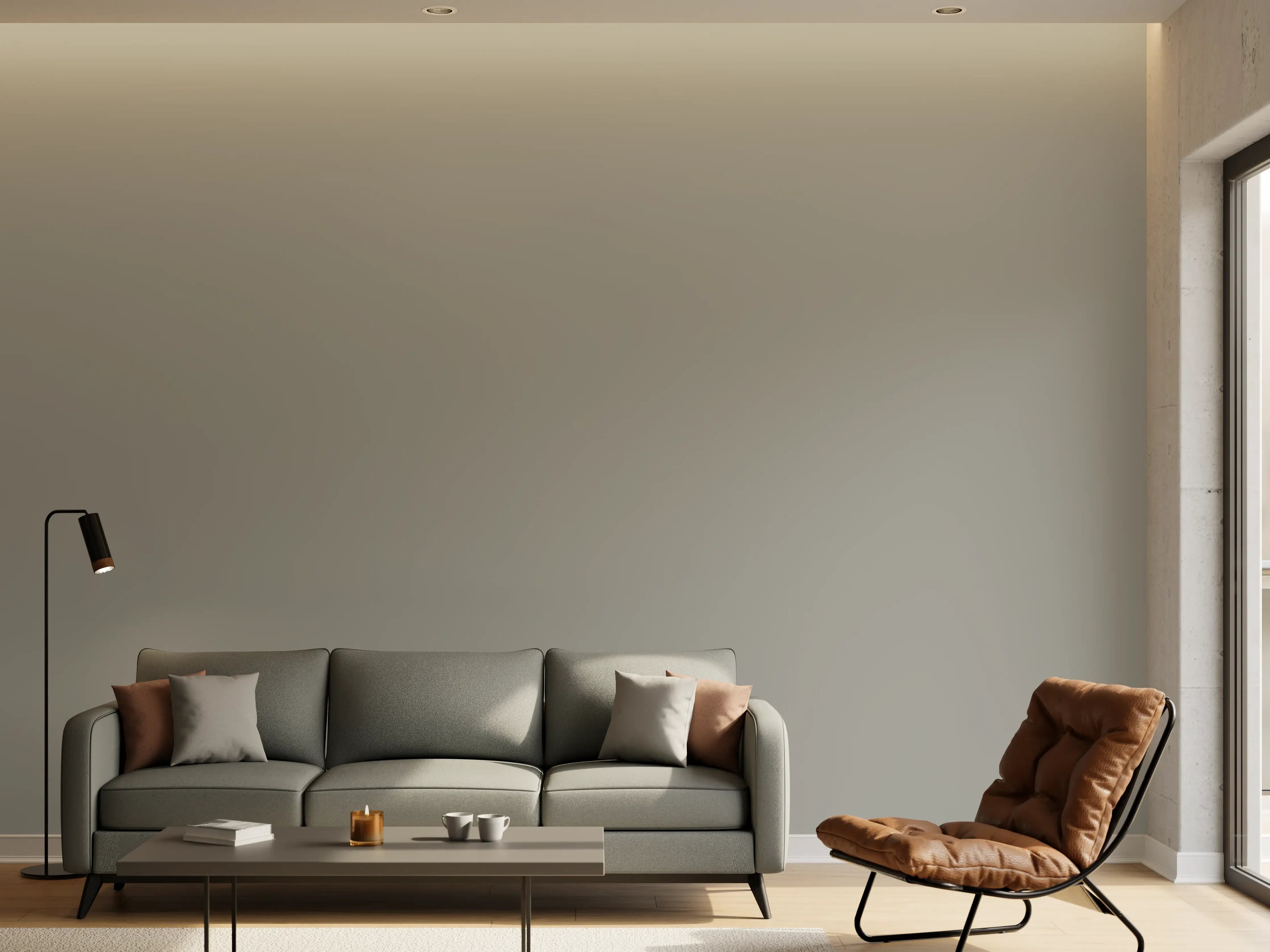 Wandverkleidung Wohnzimmer - RAL 9007 (Graualuminium)