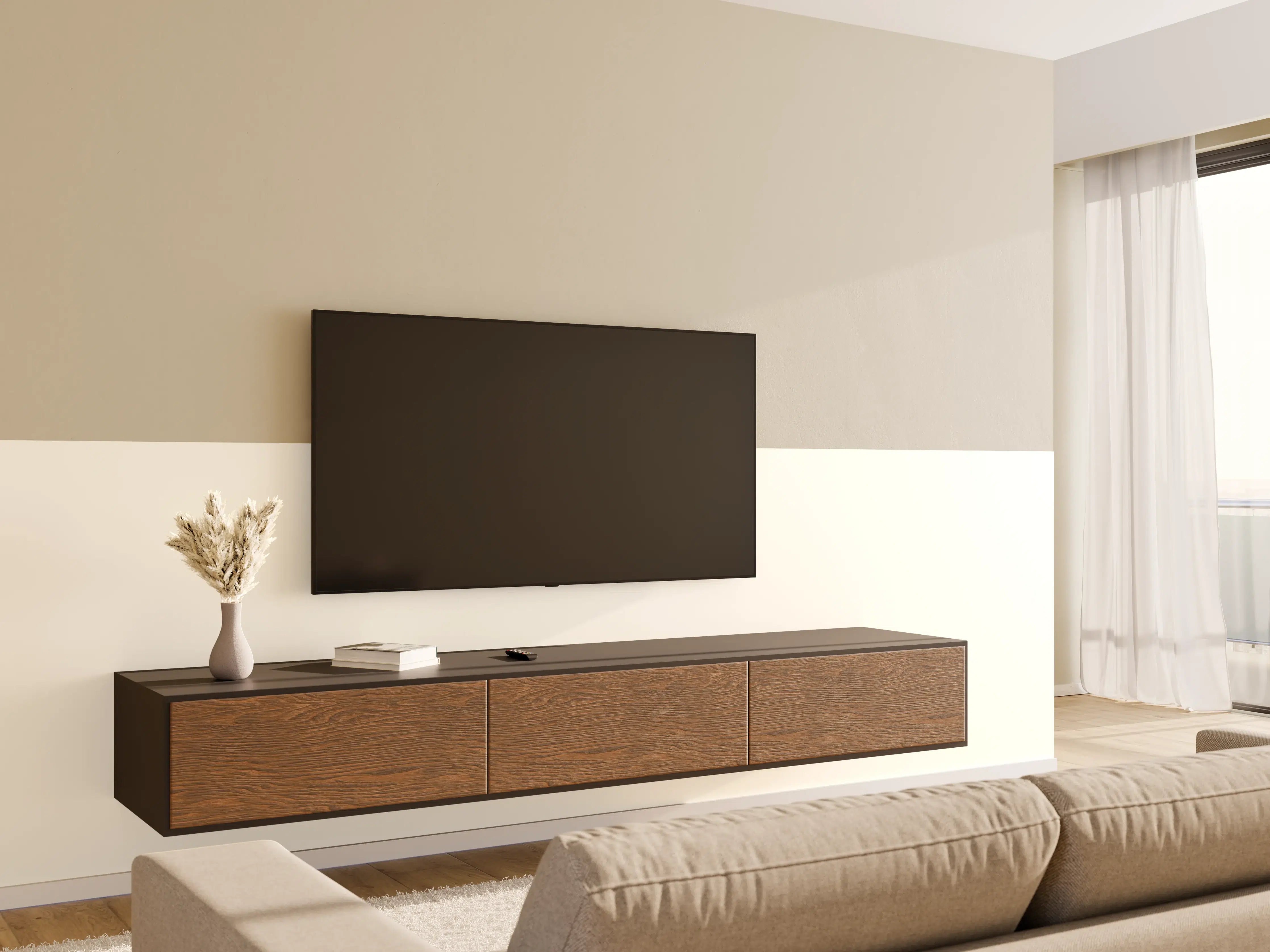 Wandverkleidung Wohnzimmer - RAL 9010 (Reinweiß)