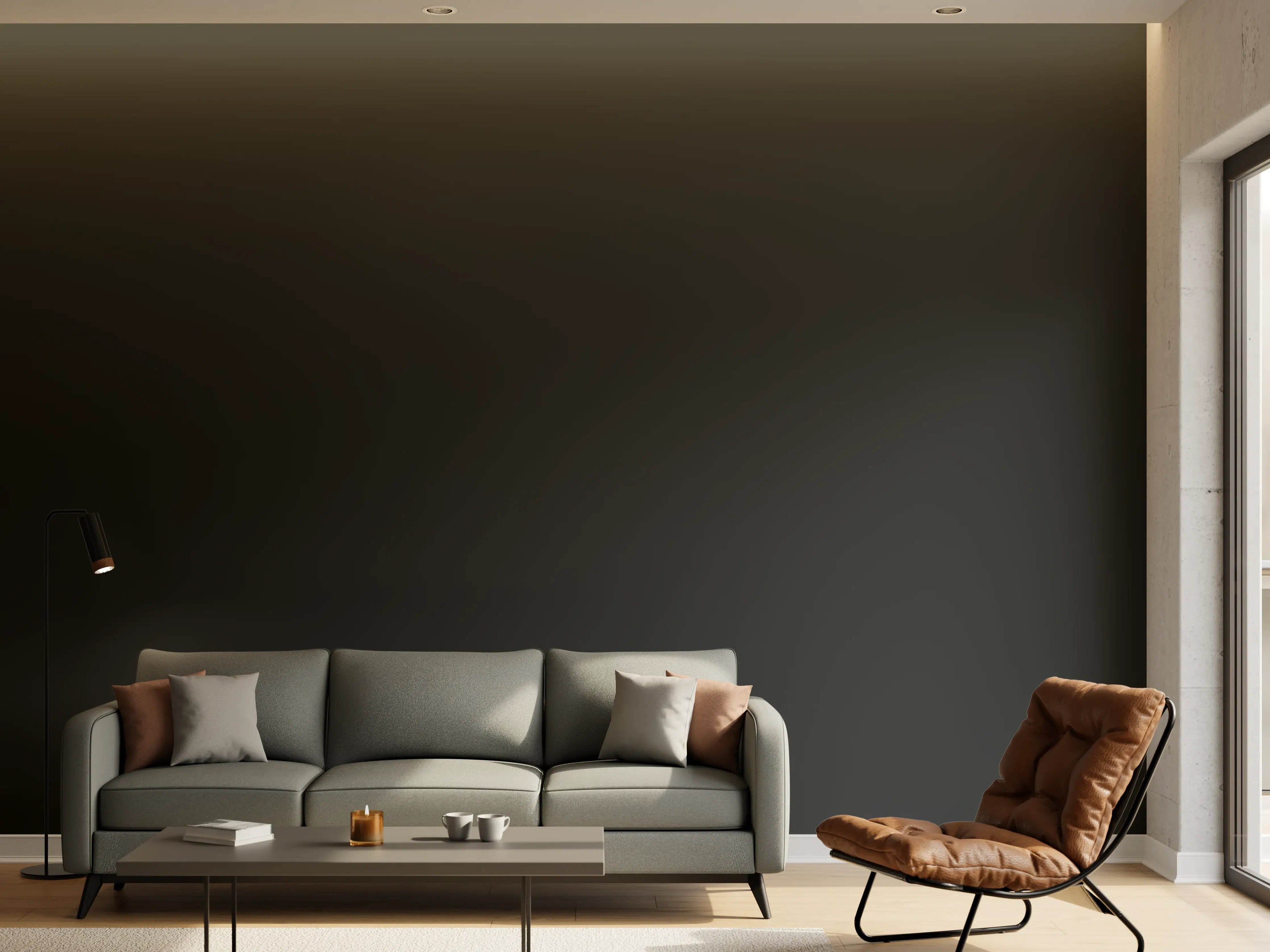 Wandverkleidung Wohnzimmer - RAL 9011 (Graphitschwarz)