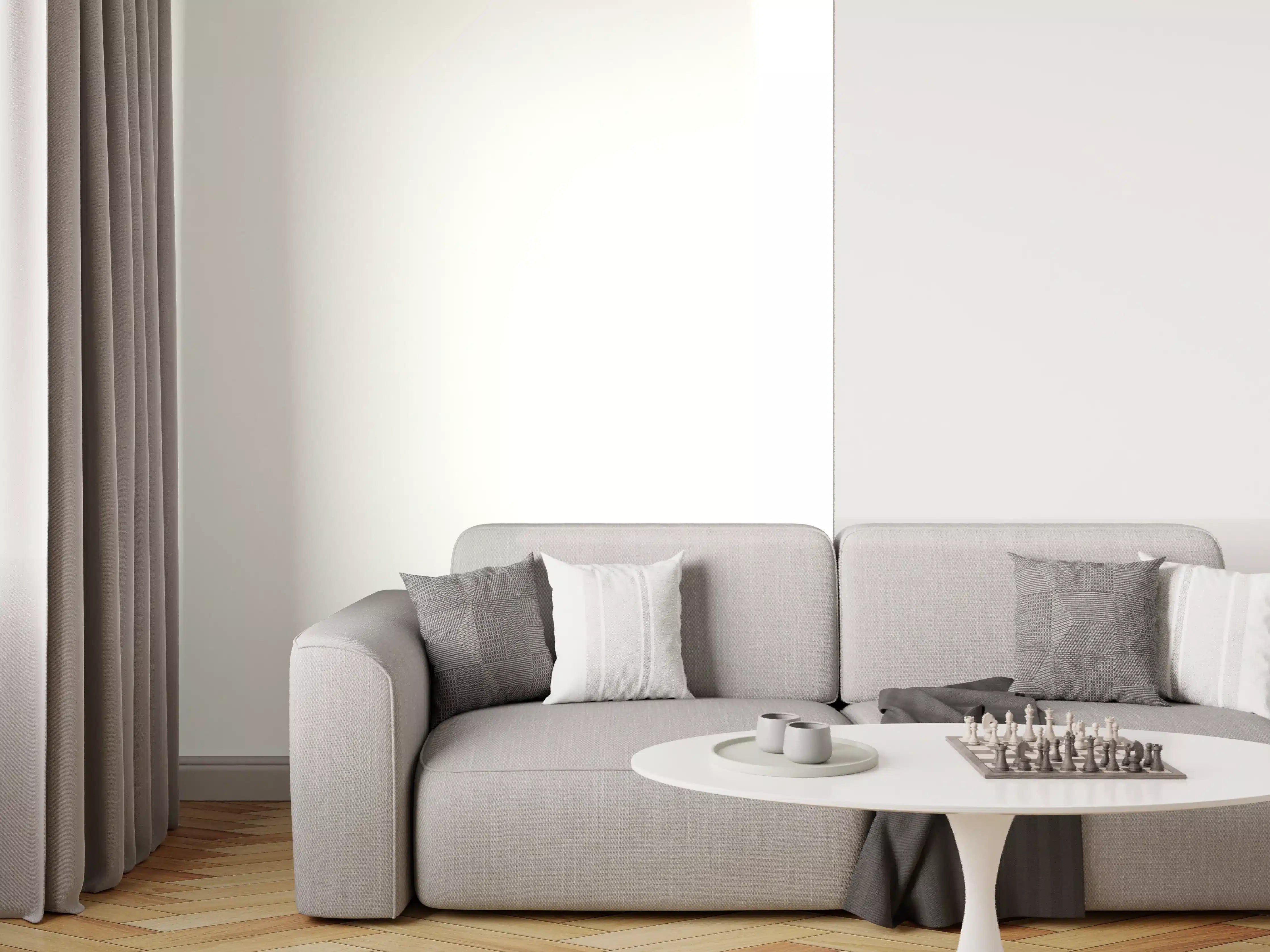 Wandverkleidung Wohnzimmer - RAL 9016 (Verkehrsweiß)