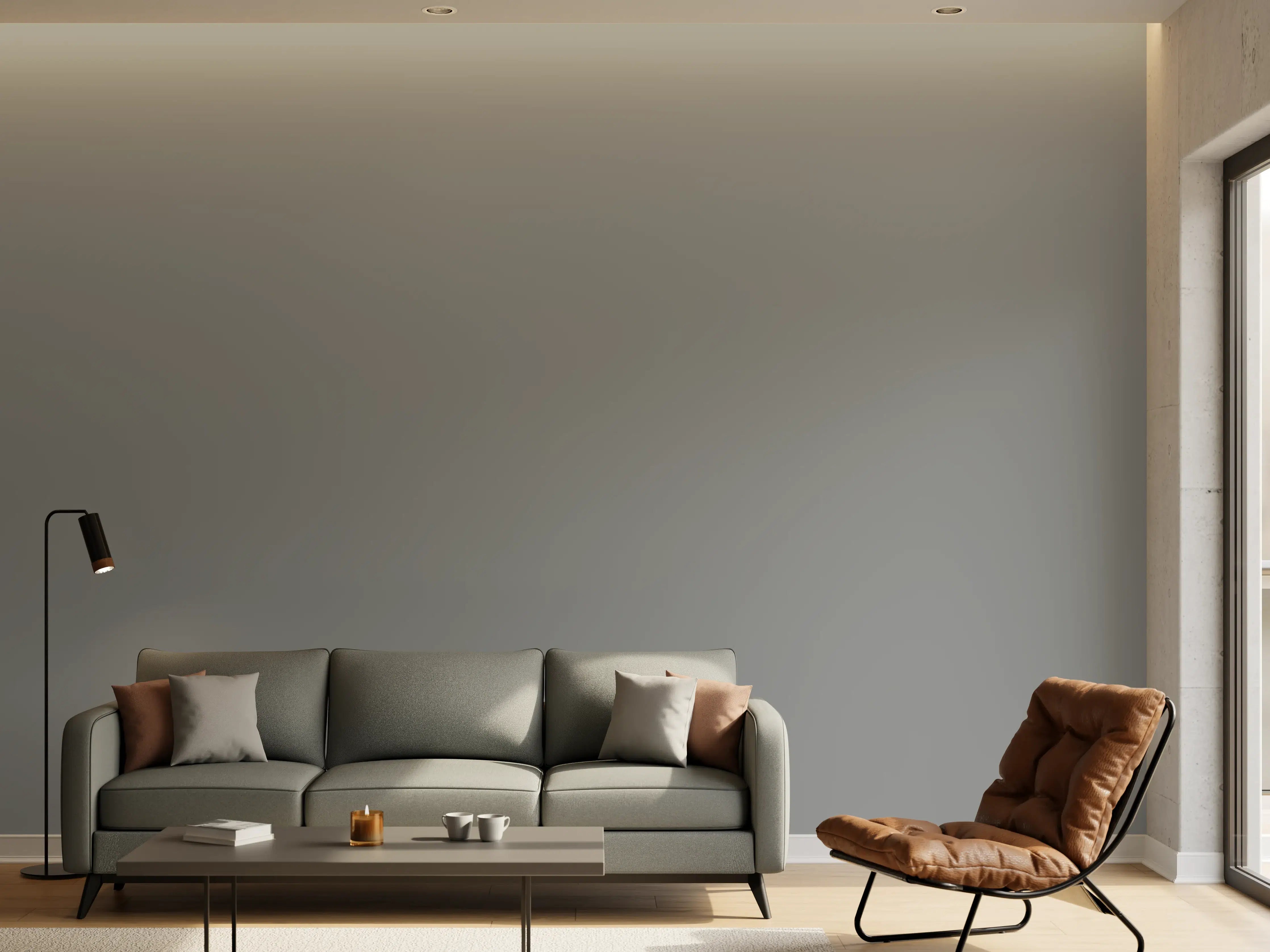 Wandverkleidung Wohnzimmer - RAL 9023 (Perlgrau dunkelgrau)