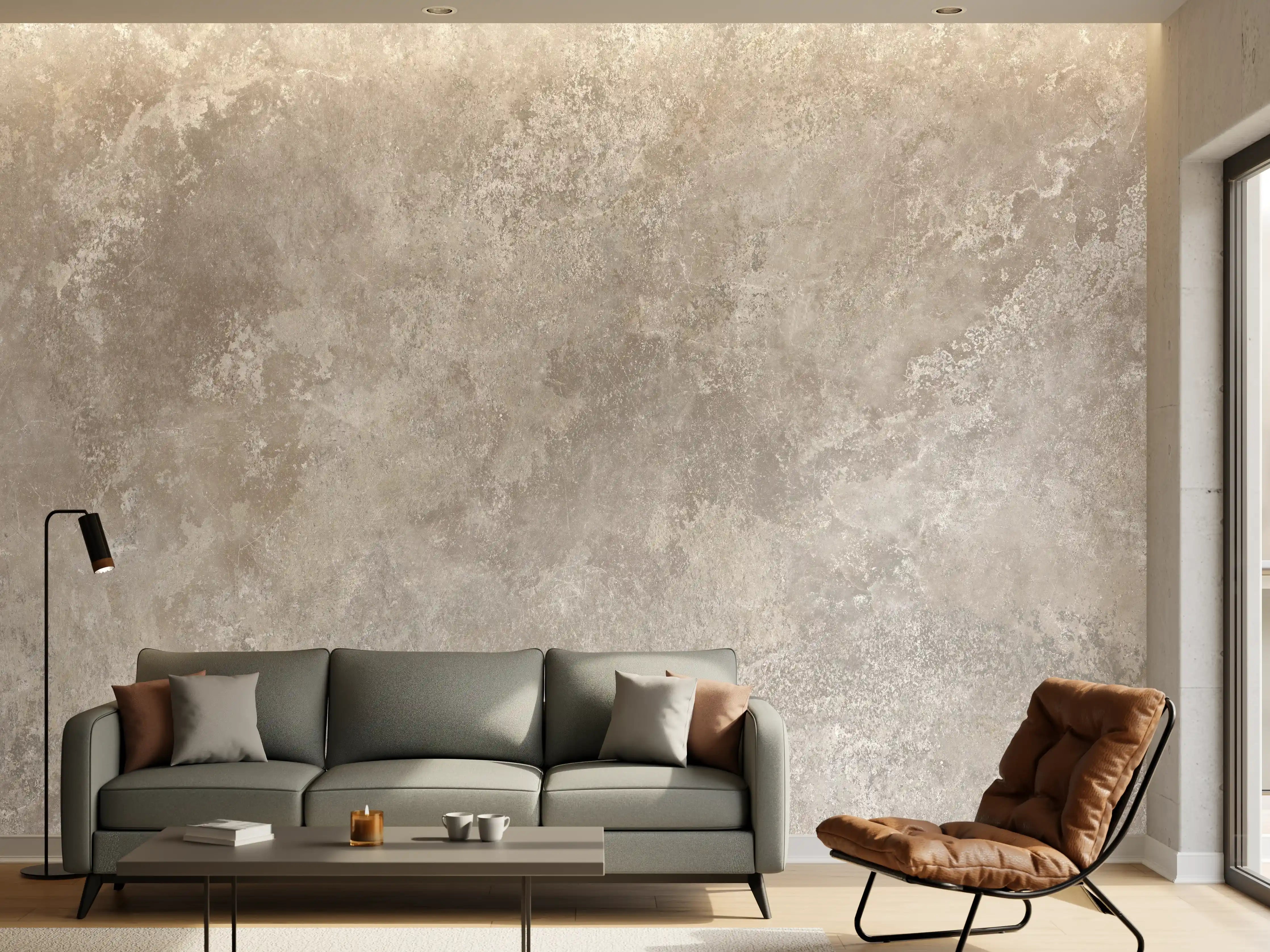 Wandverkleidung Wohnzimmer - Raue Zement Struktur