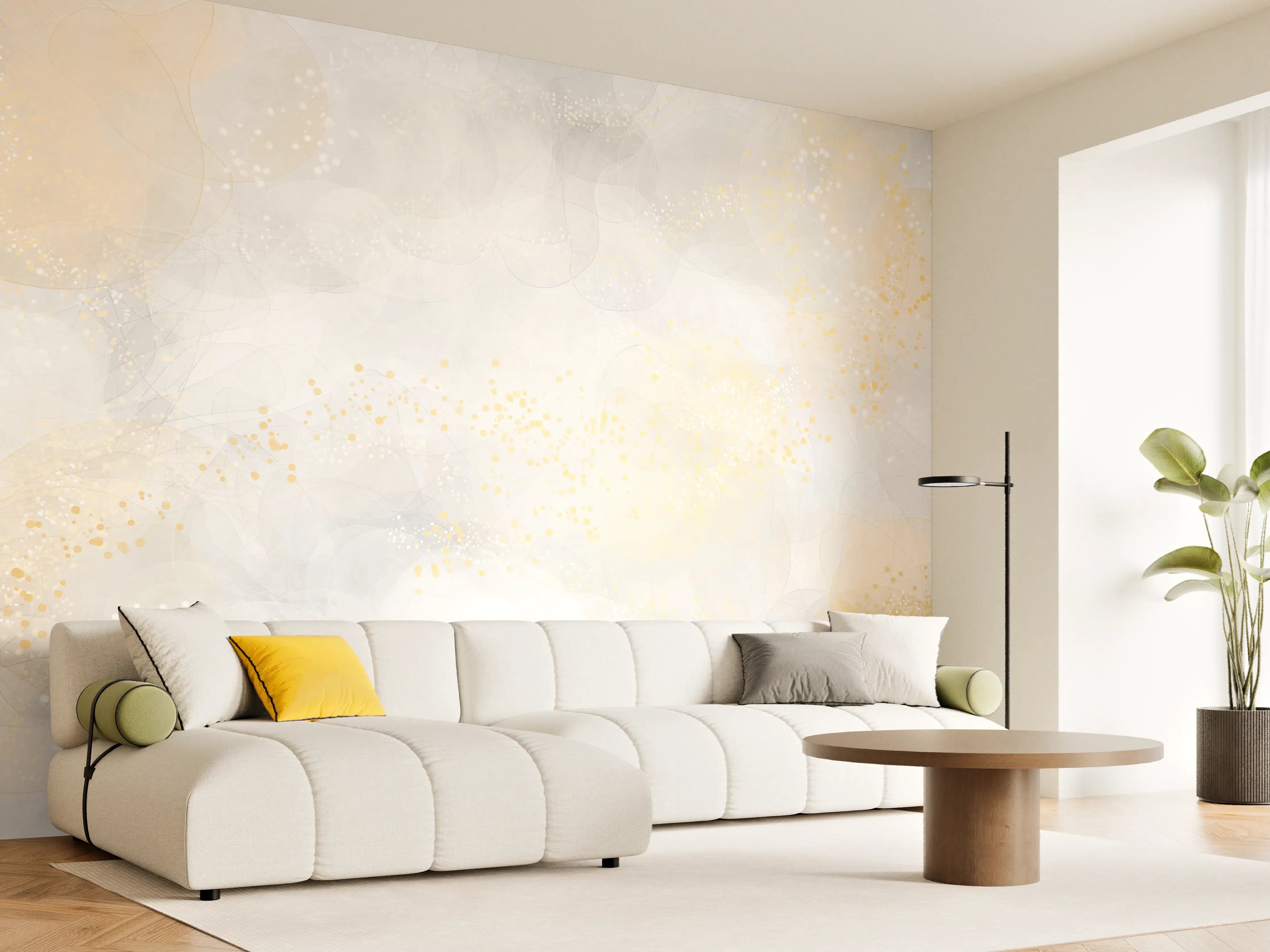 Wandverkleidung Wohnzimmer - Retro Kunsttextur - Aquarellillustration
