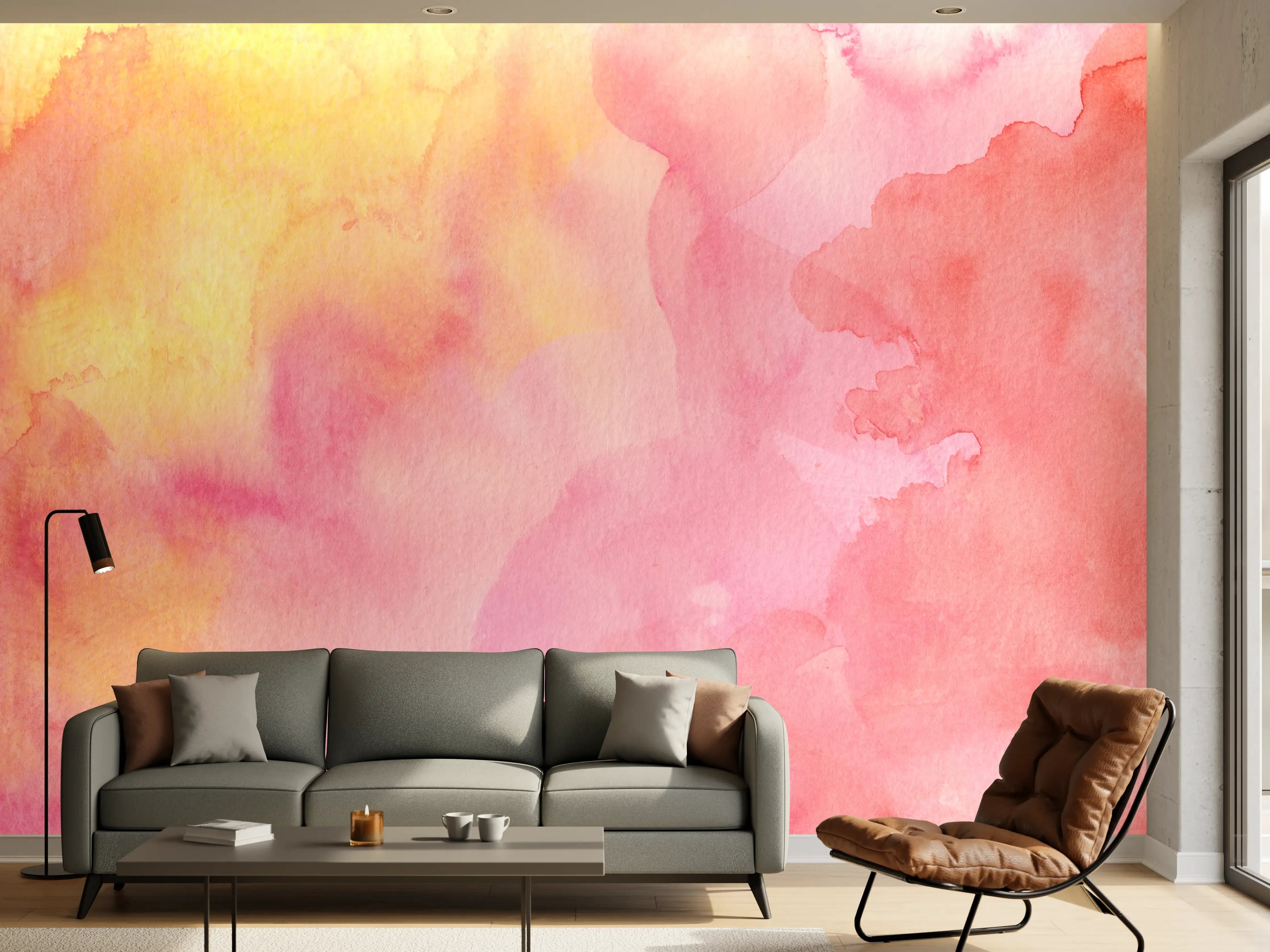 Wandverkleidung Wohnzimmer - Rosa Verwaschenes Farben-Design