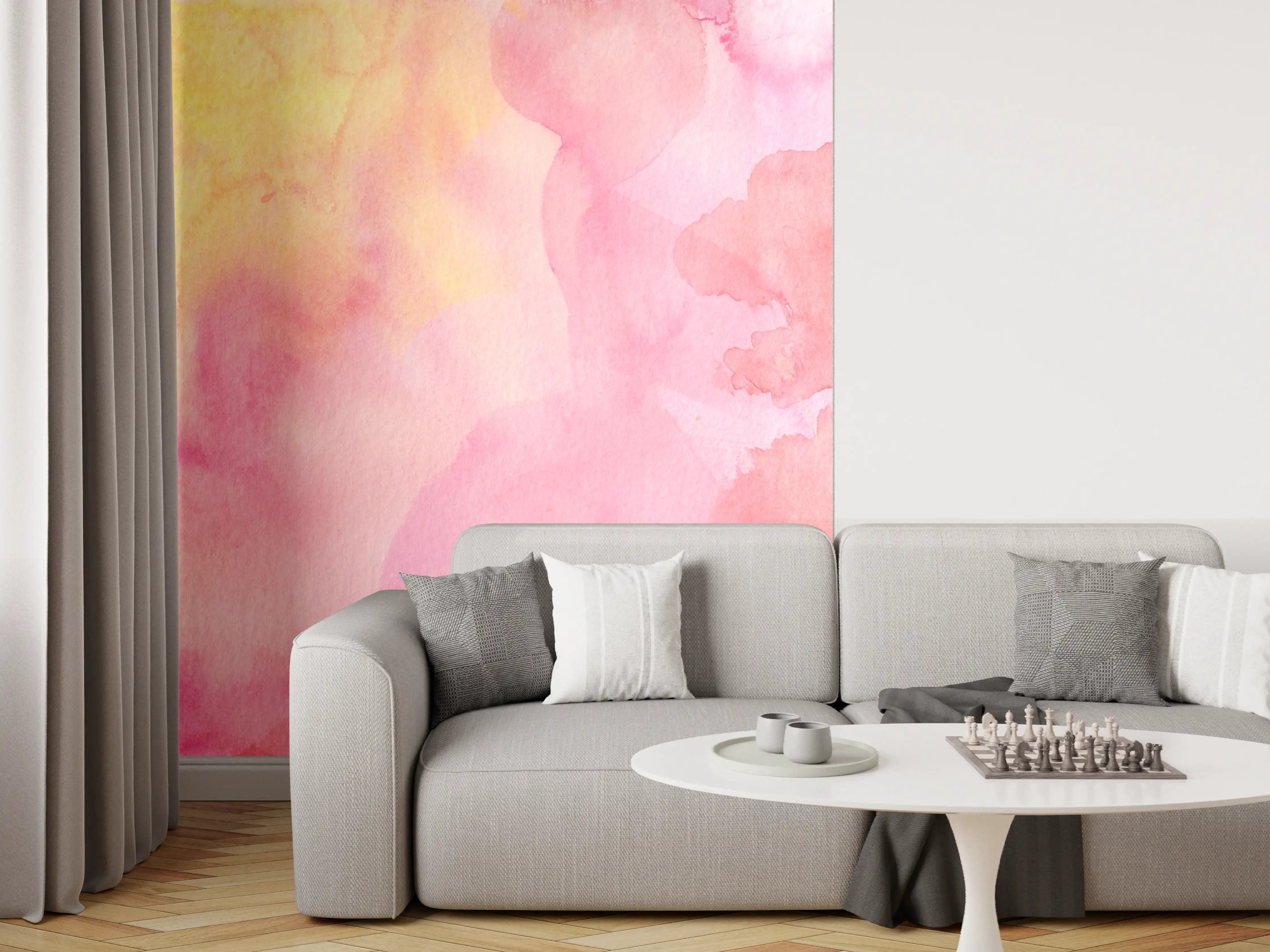 Wandverkleidung Wohnzimmer - Rosa Verwaschenes Farben-Design