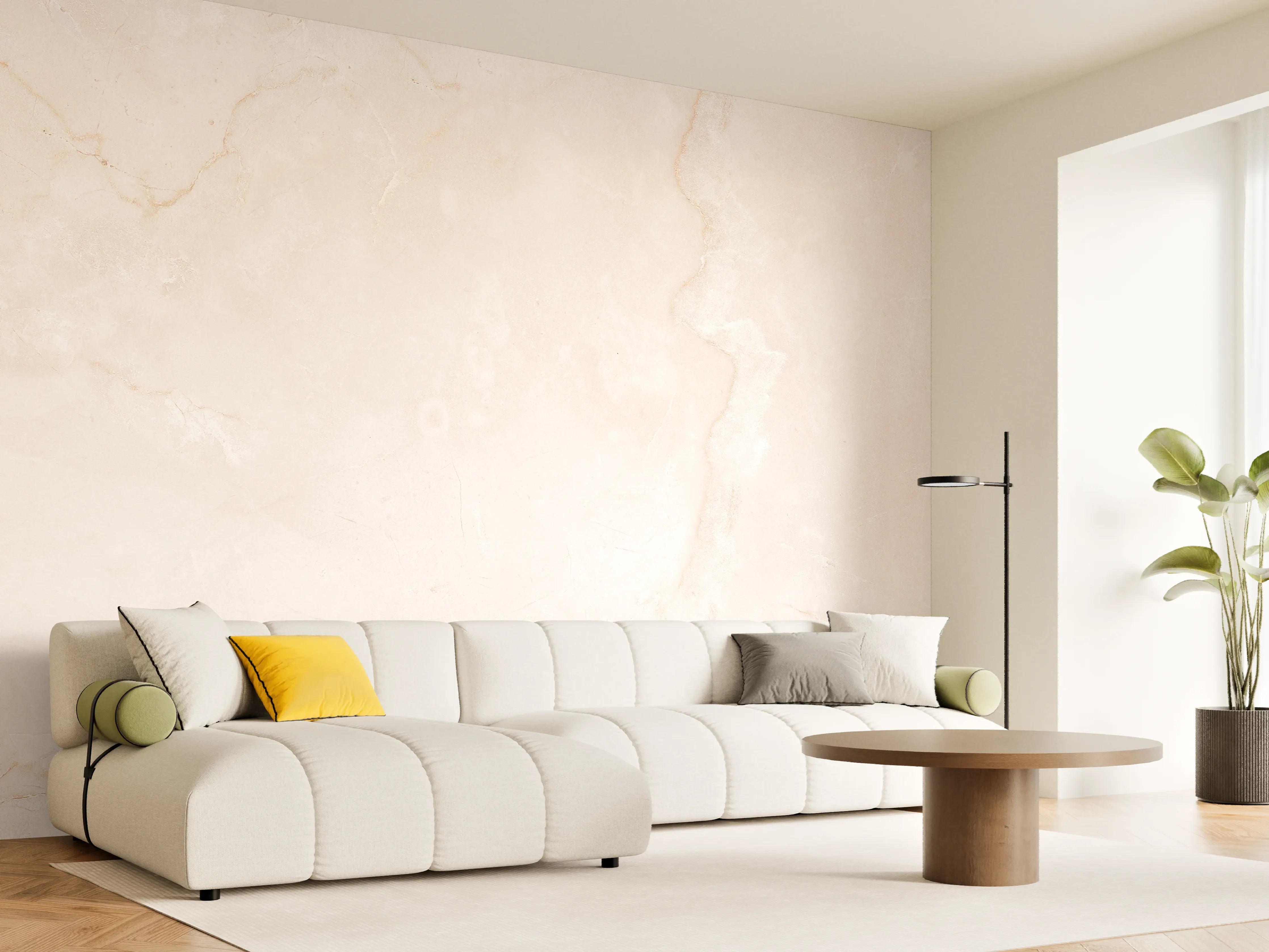 Wandverkleidung Wohnzimmer - Rosafarbige moderne Marmortextur