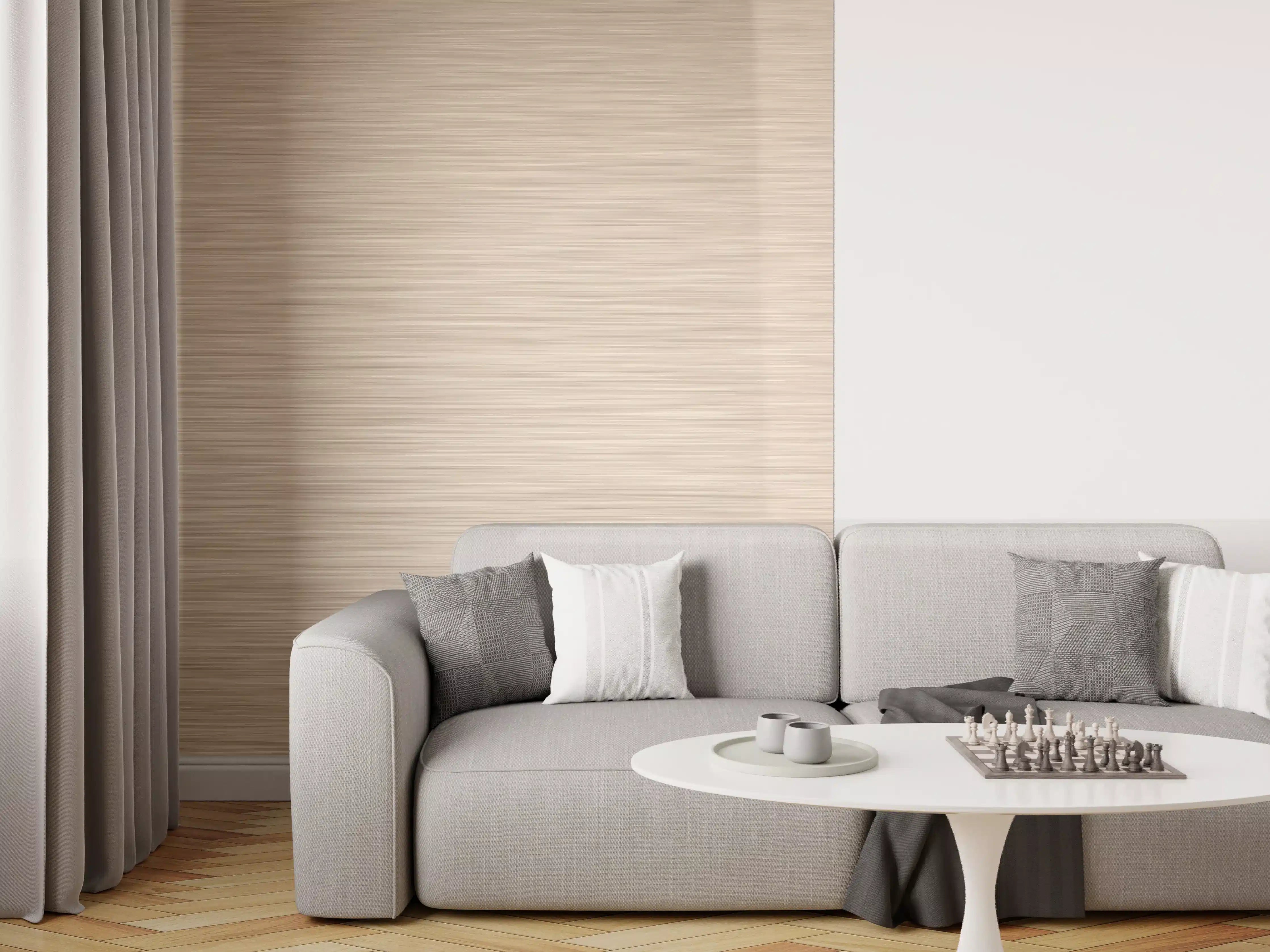 Wandverkleidung Wohnzimmer - Rose - ALU Prime - Metall Gebürstet