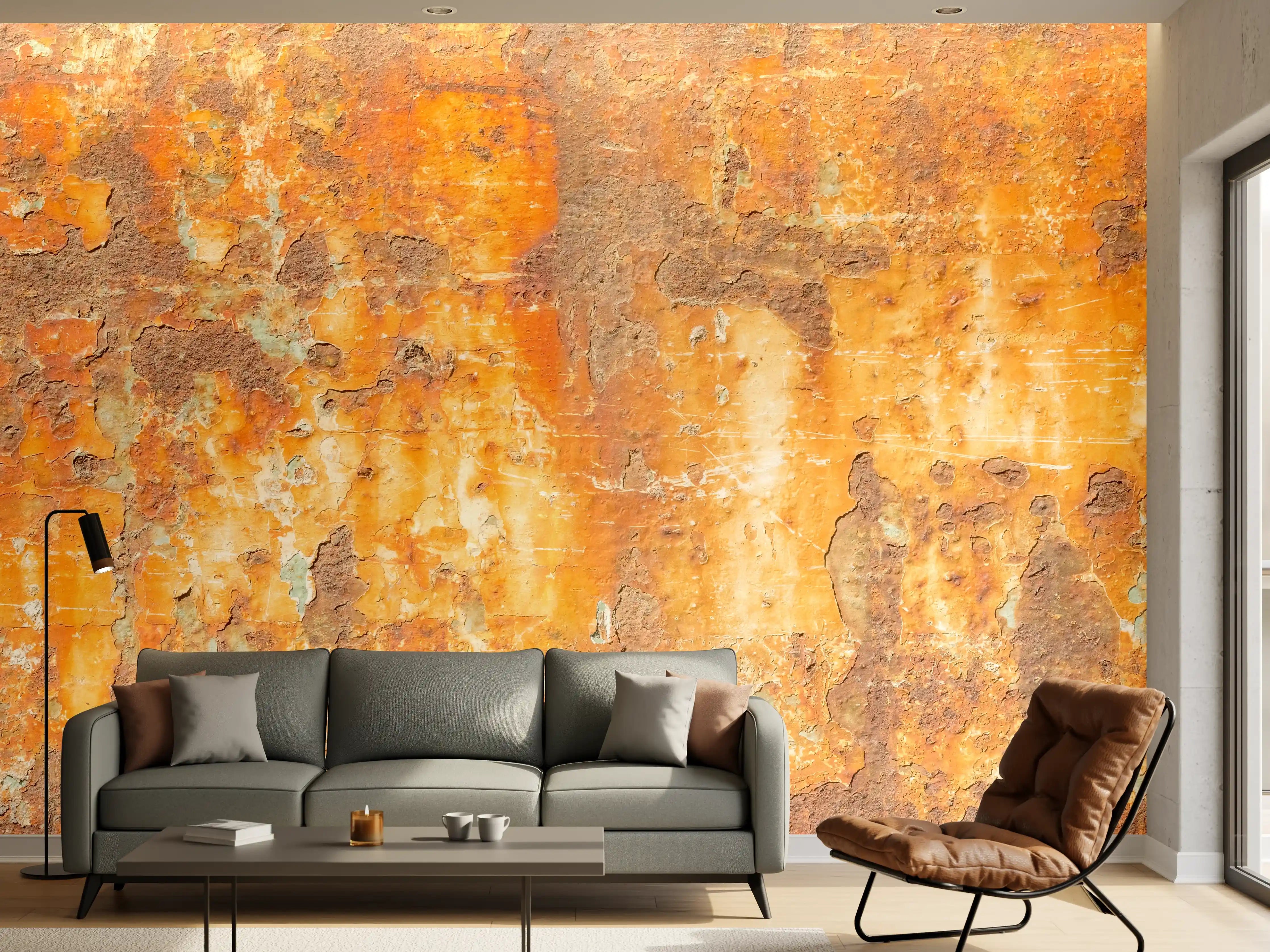 Wandverkleidung Wohnzimmer - Rostige Betonwand