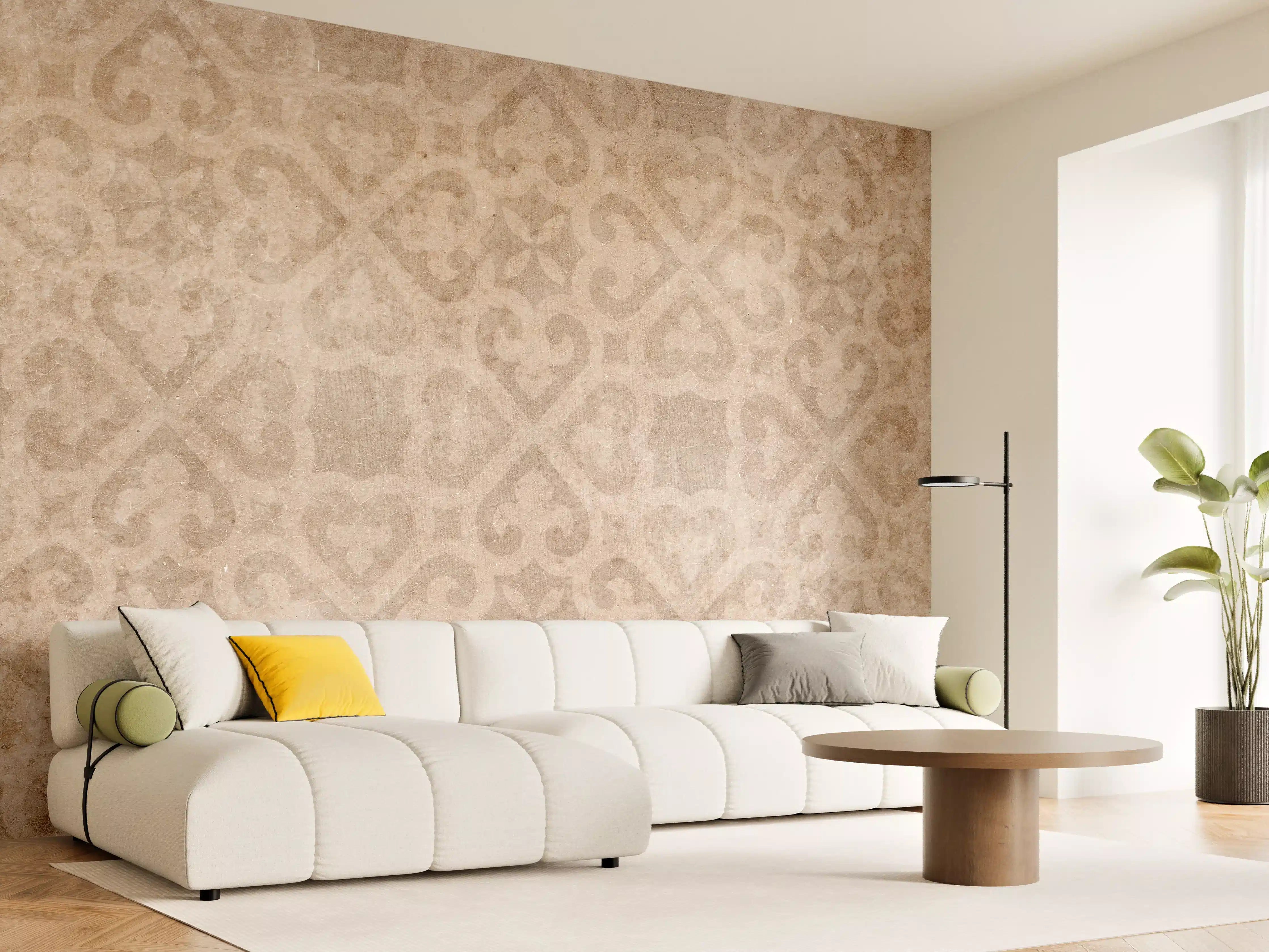Wandverkleidung Wohnzimmer - Rostige Vintage-Patchwork-Fliesen