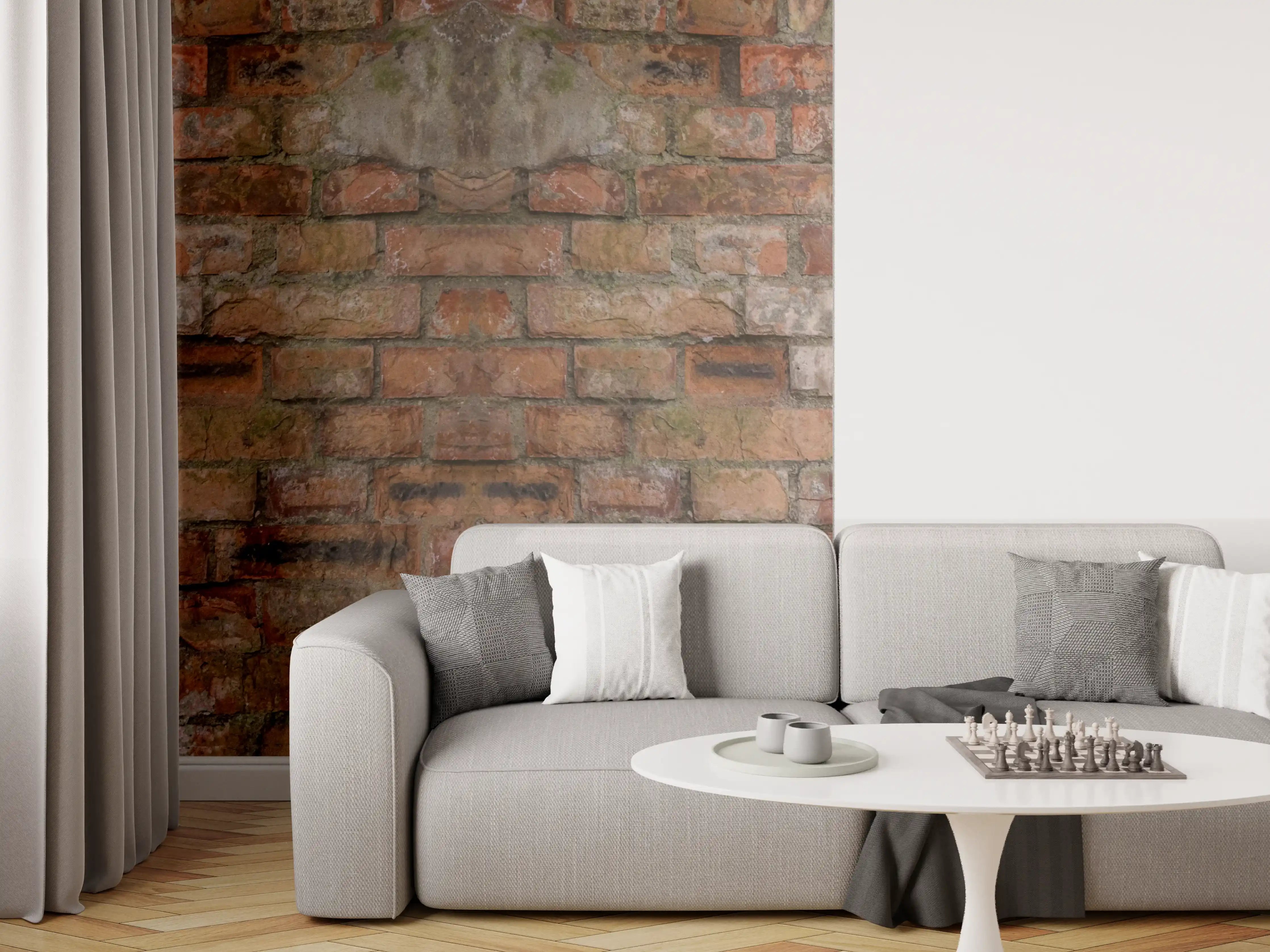 Wandverkleidung Wohnzimmer - Rostige Ziegelsteinwand Textur