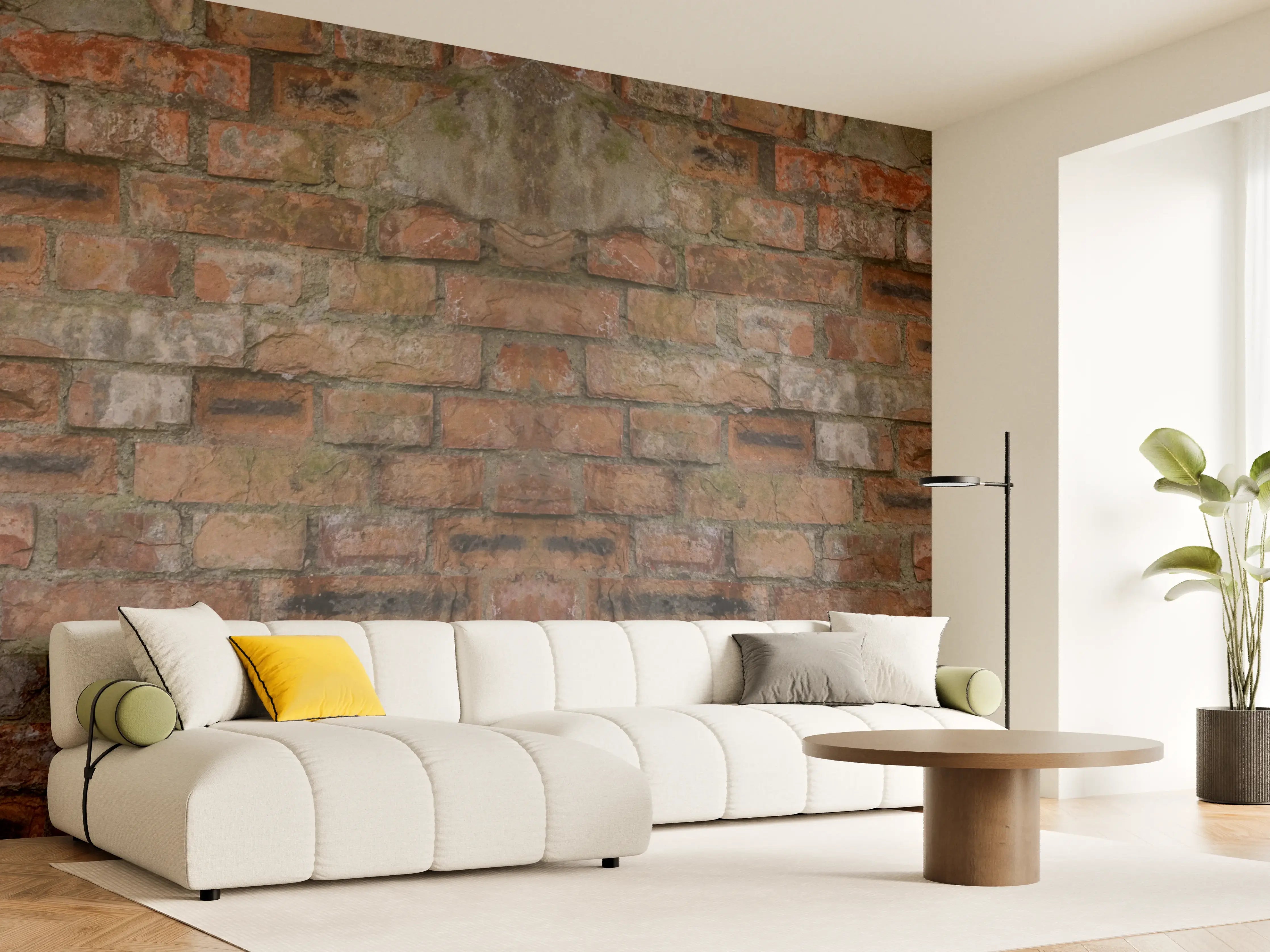 Wandverkleidung Wohnzimmer - Rostige Ziegelsteinwand Textur