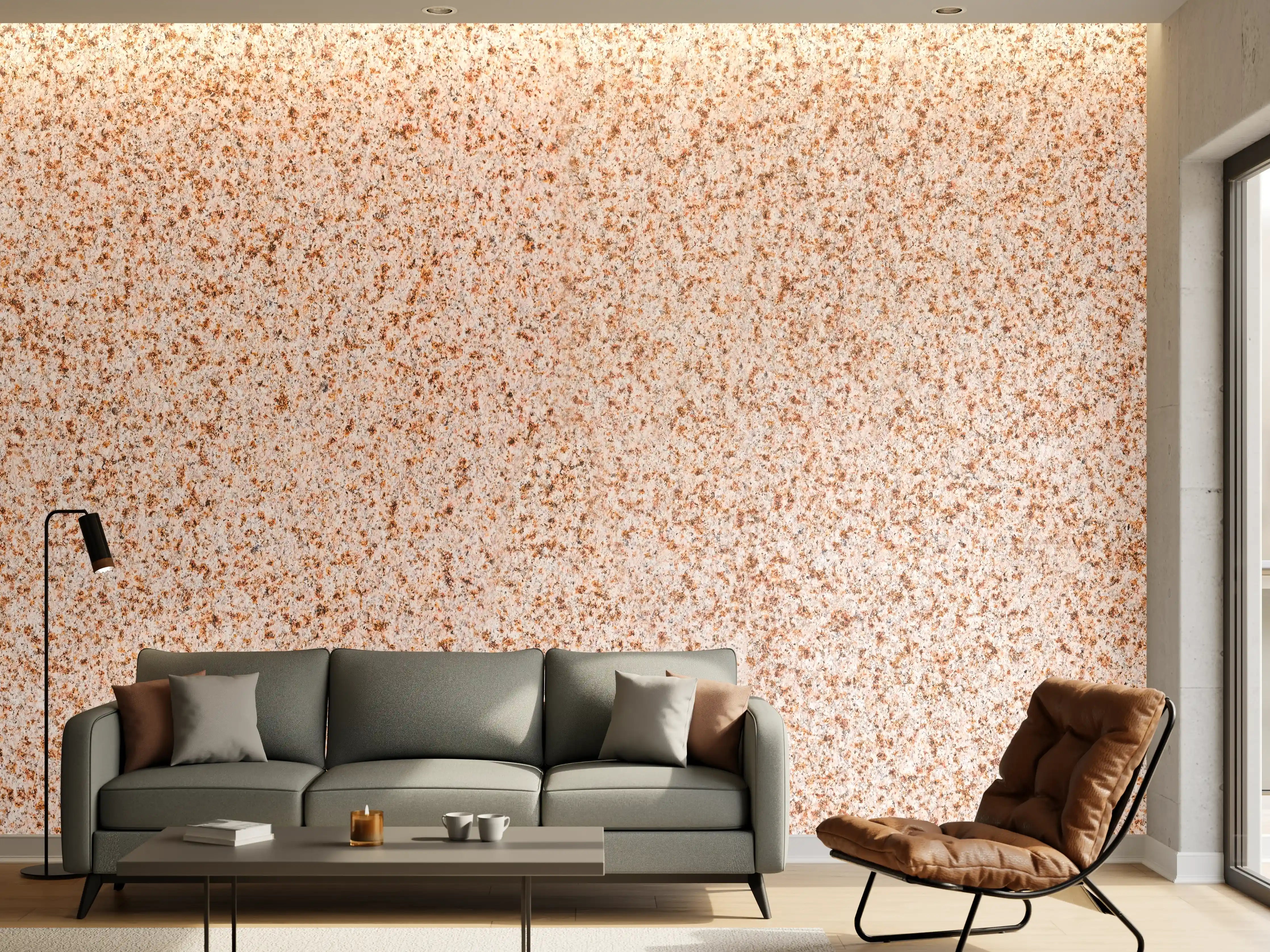 Wandverkleidung Wohnzimmer - Rot-Weißer Granitstein