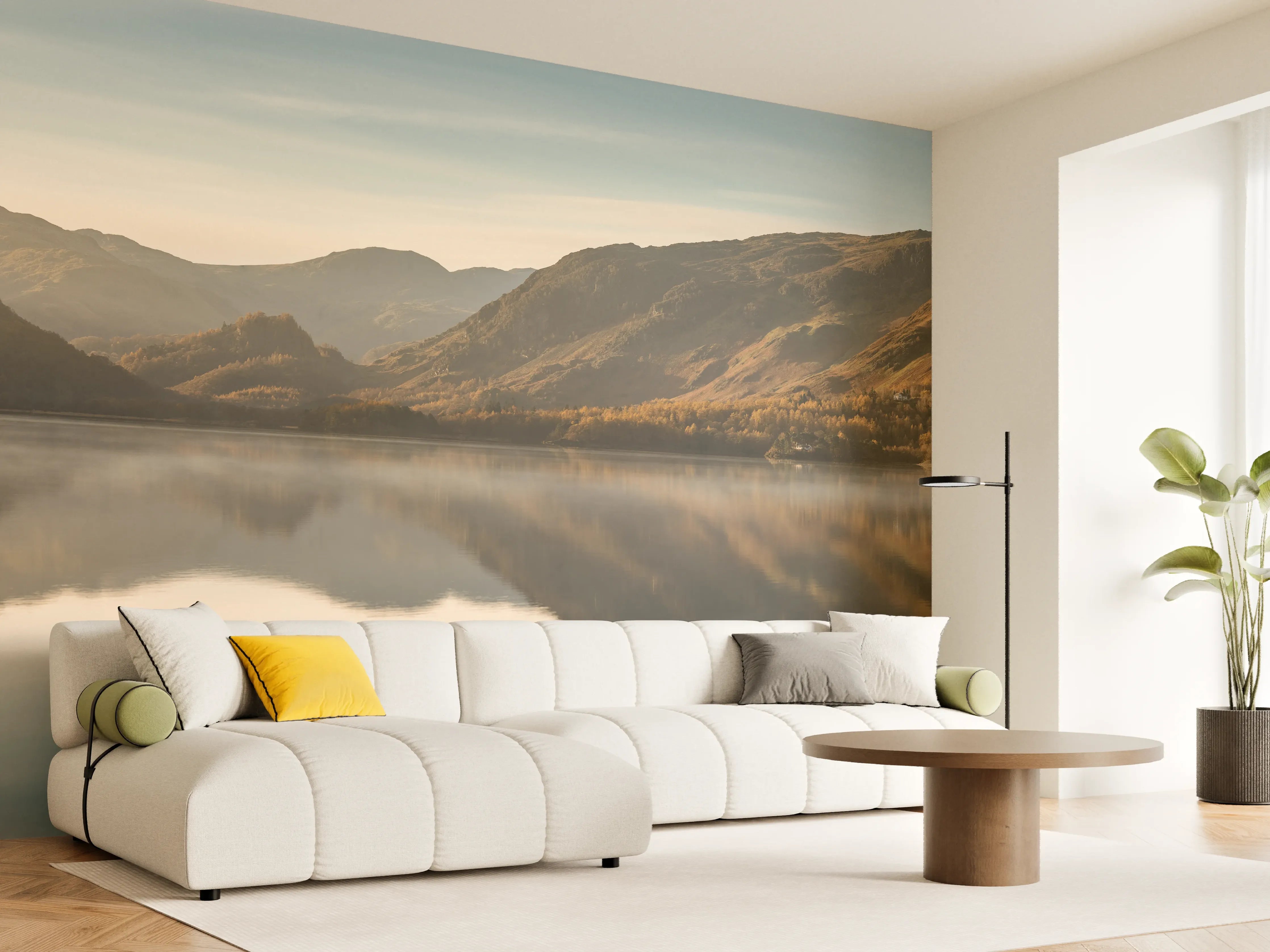 Wandverkleidung Wohnzimmer - Ruhige Reflexionen im stillen Derwentwater