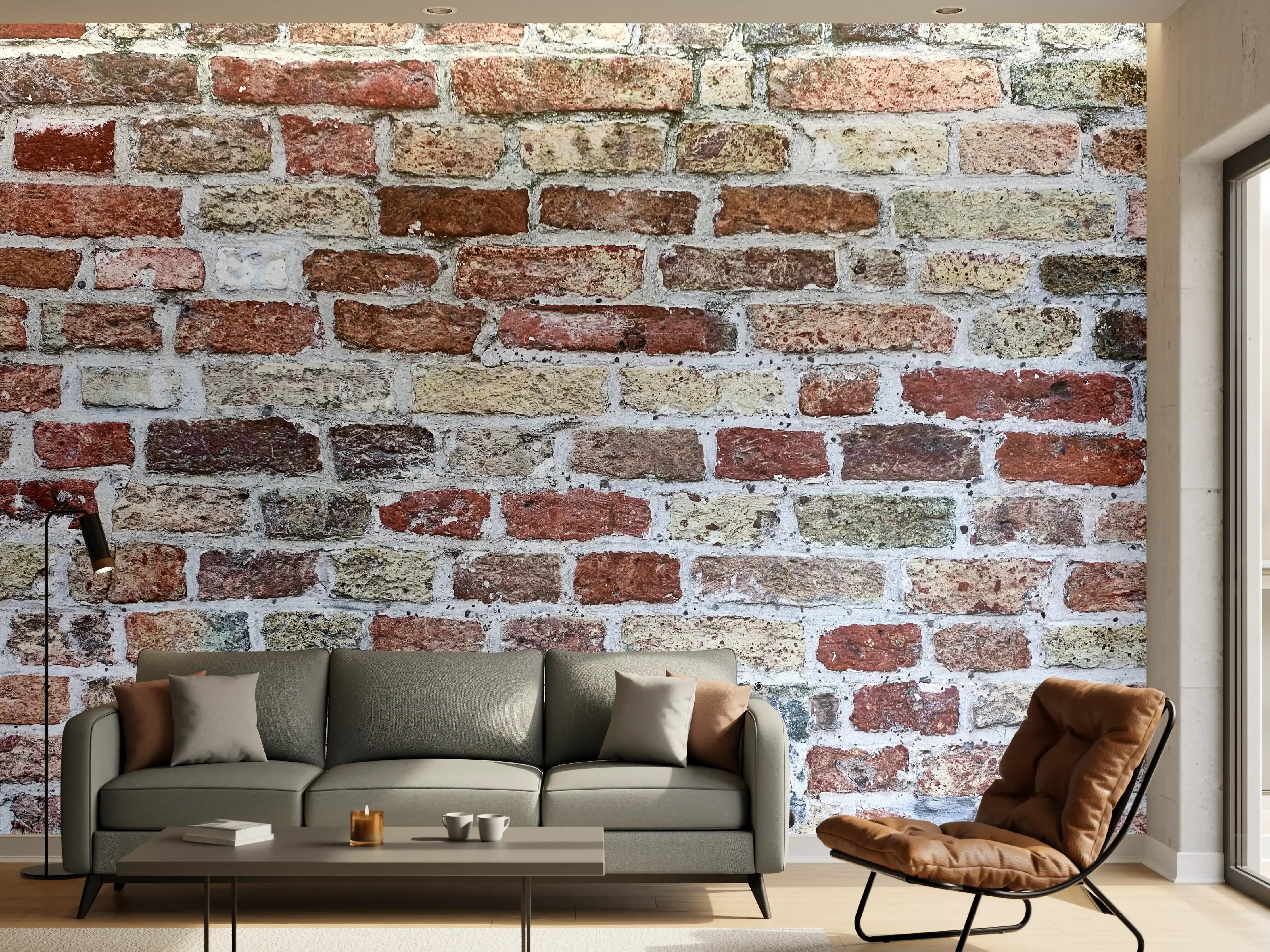 Wandverkleidung Wohnzimmer - Rustic Brick Wall Decor