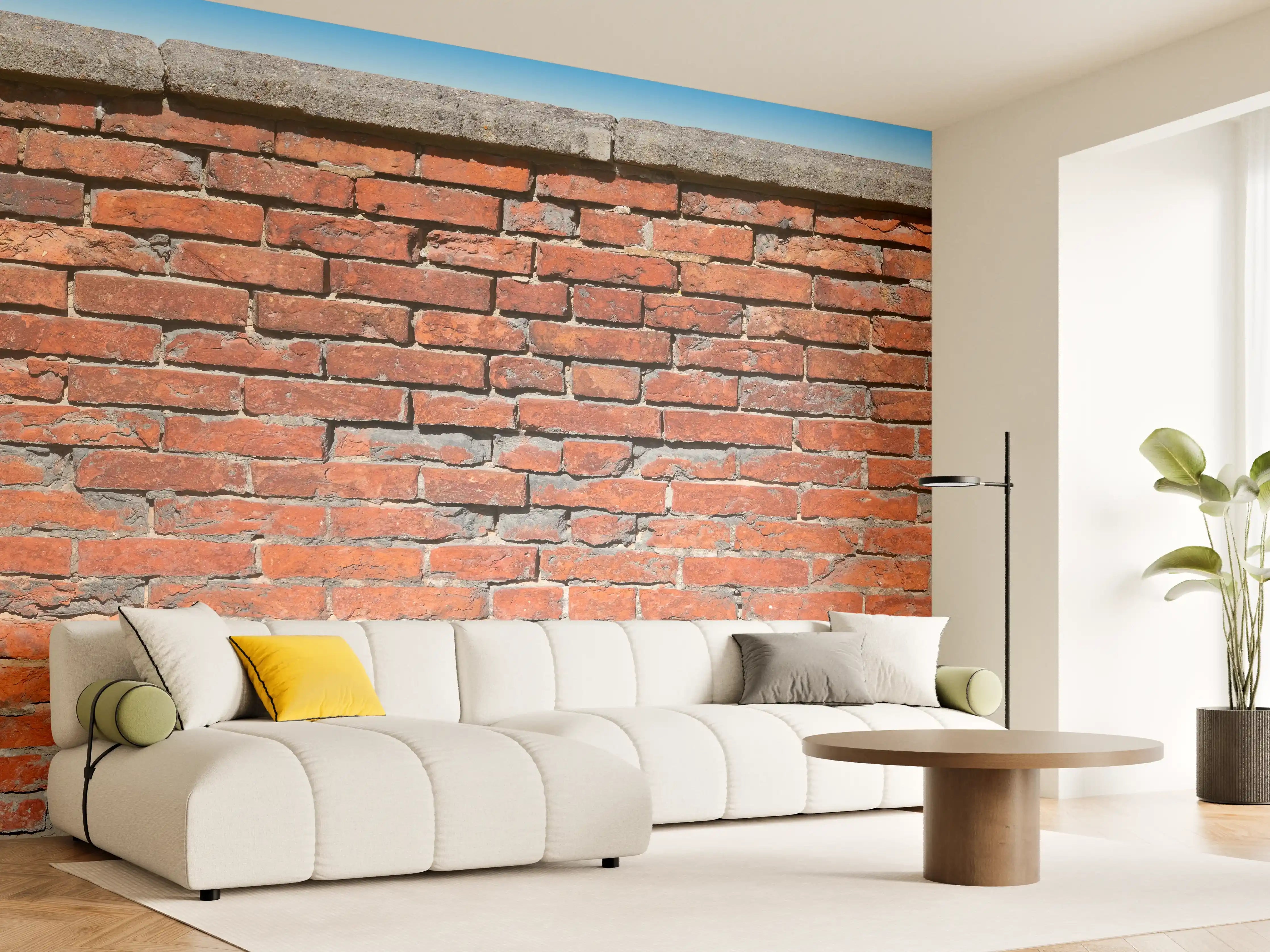 Wandverkleidung Wohnzimmer - Rustikale Backsteinmauer für kreative Projekte