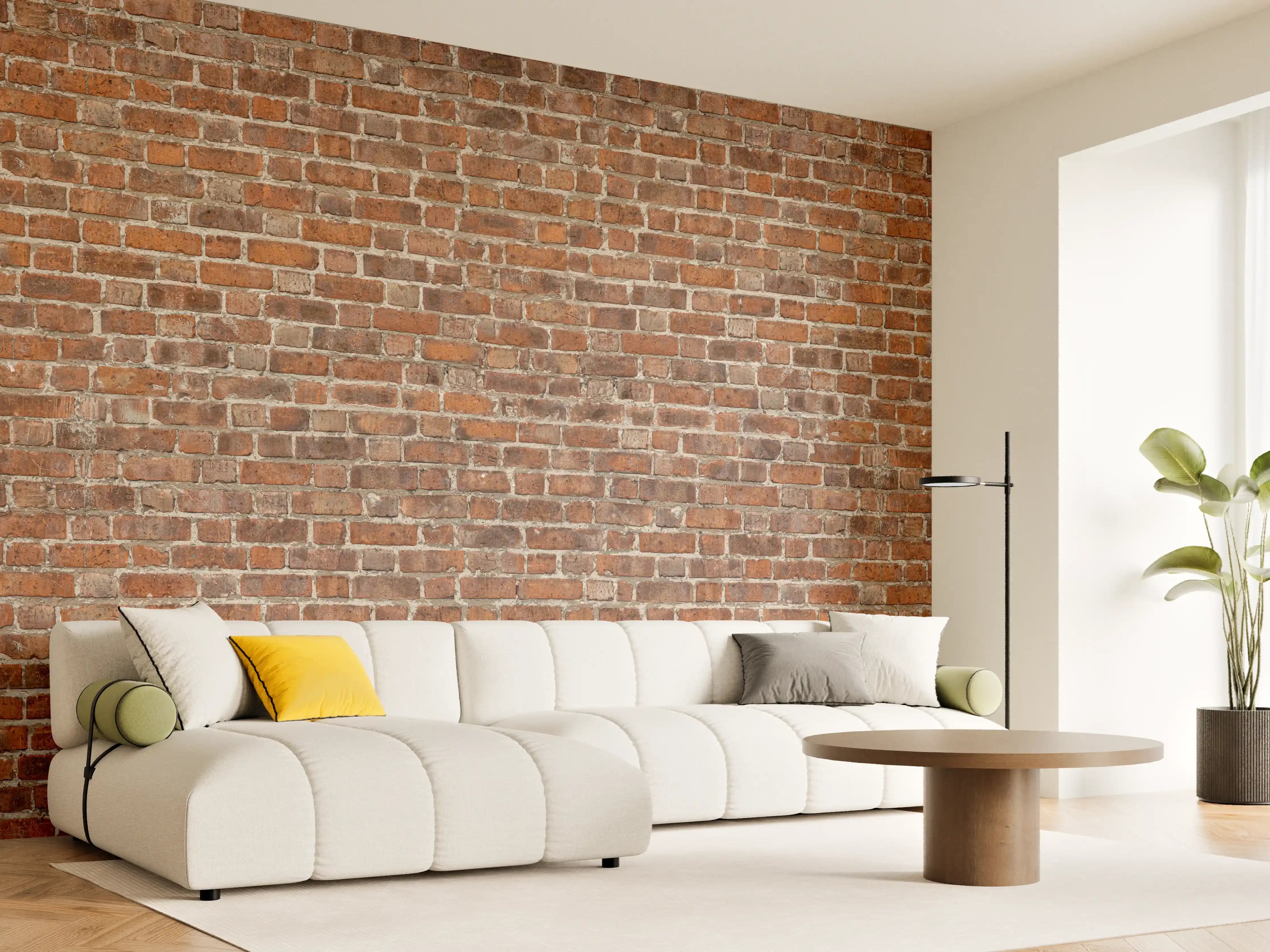 Wandverkleidung Wohnzimmer - Rustikale Backsteinwand – Perfekt für Heimdekor