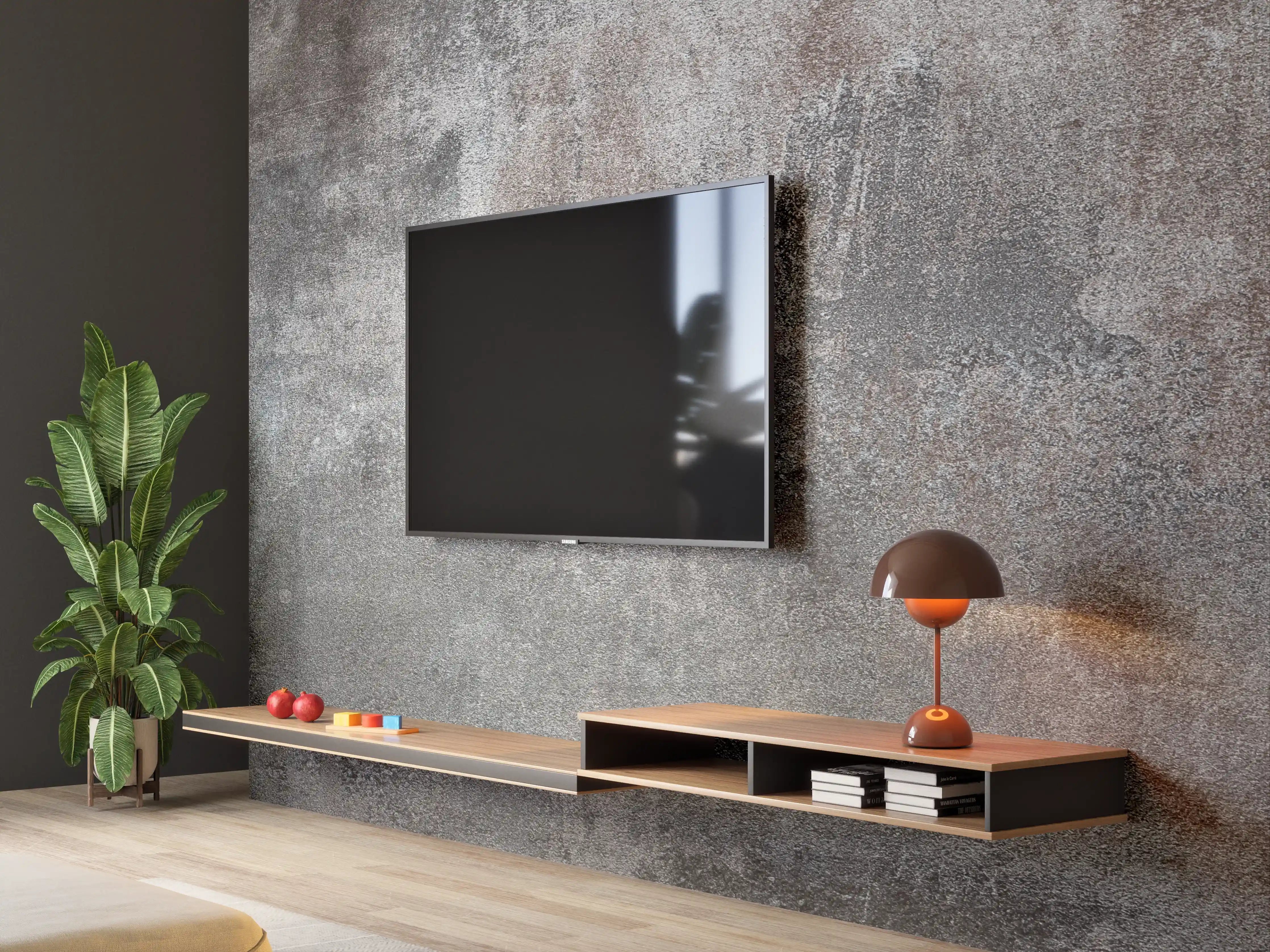 Wandverkleidung Wohnzimmer - Rustikale Betonwand als Hintergrund