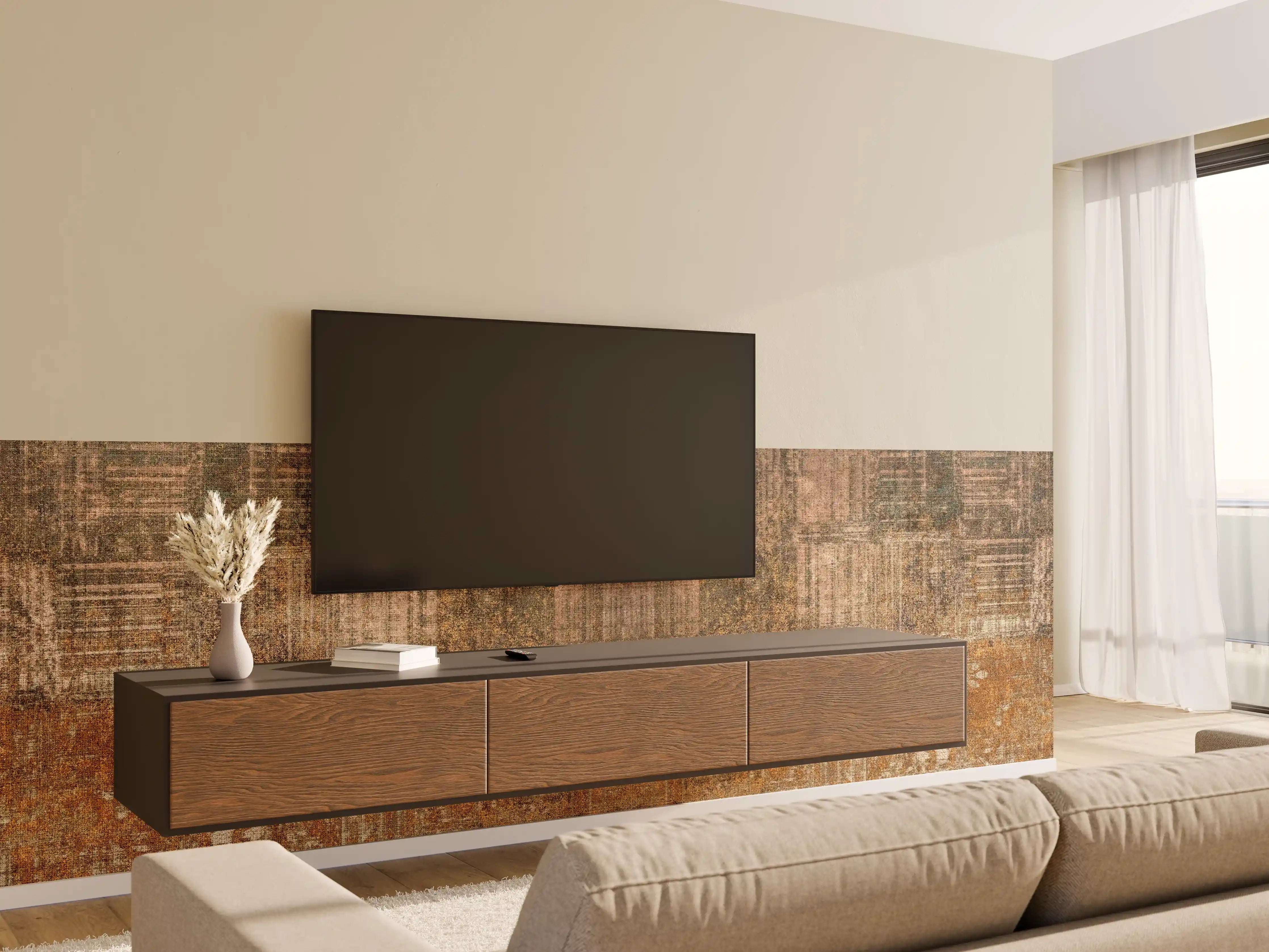 Wandverkleidung Wohnzimmer - Rustikale Braun-Grau Wandtextur