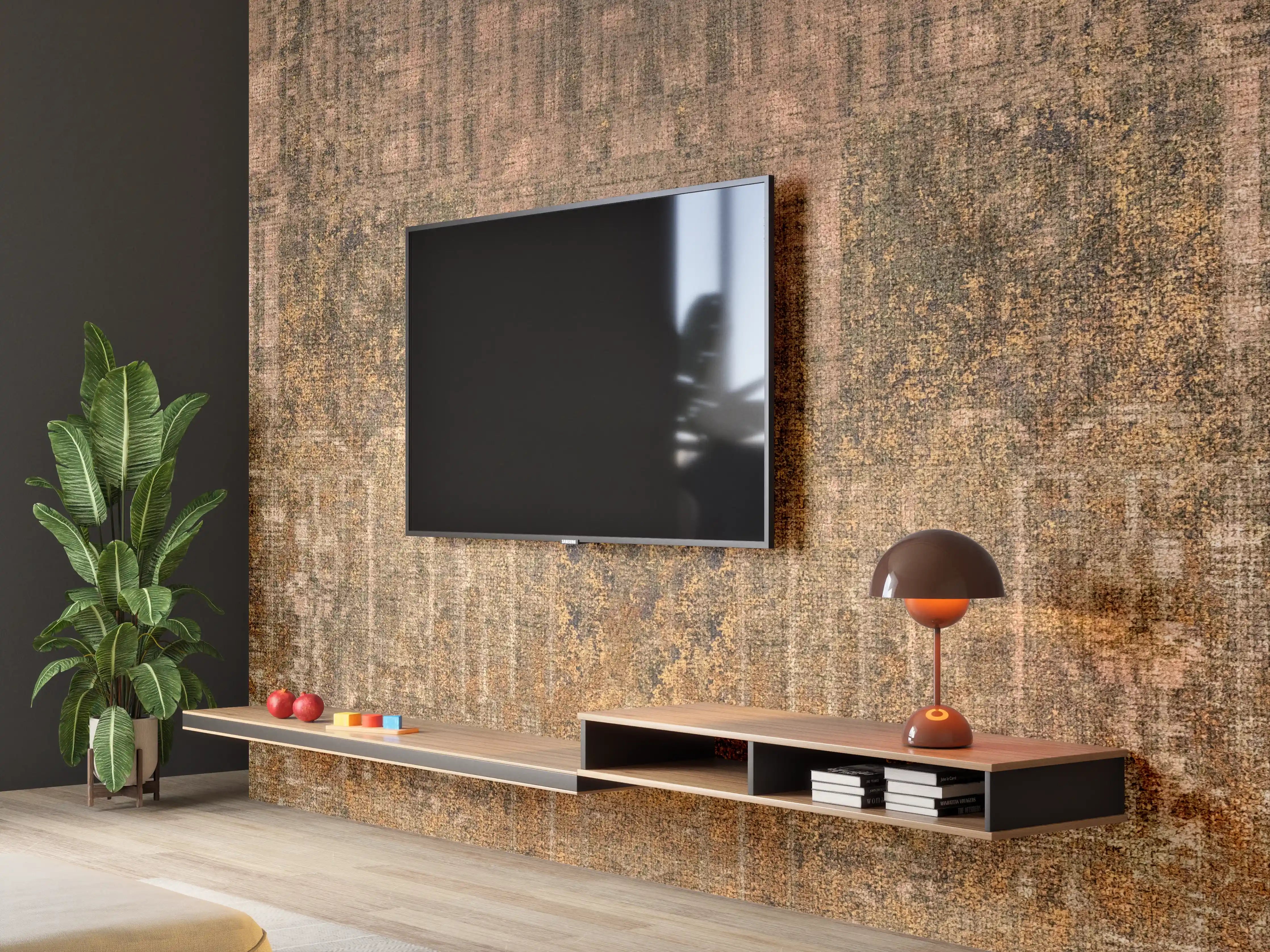 Wandverkleidung Wohnzimmer - Rustikale Braun-Grau Wandtextur