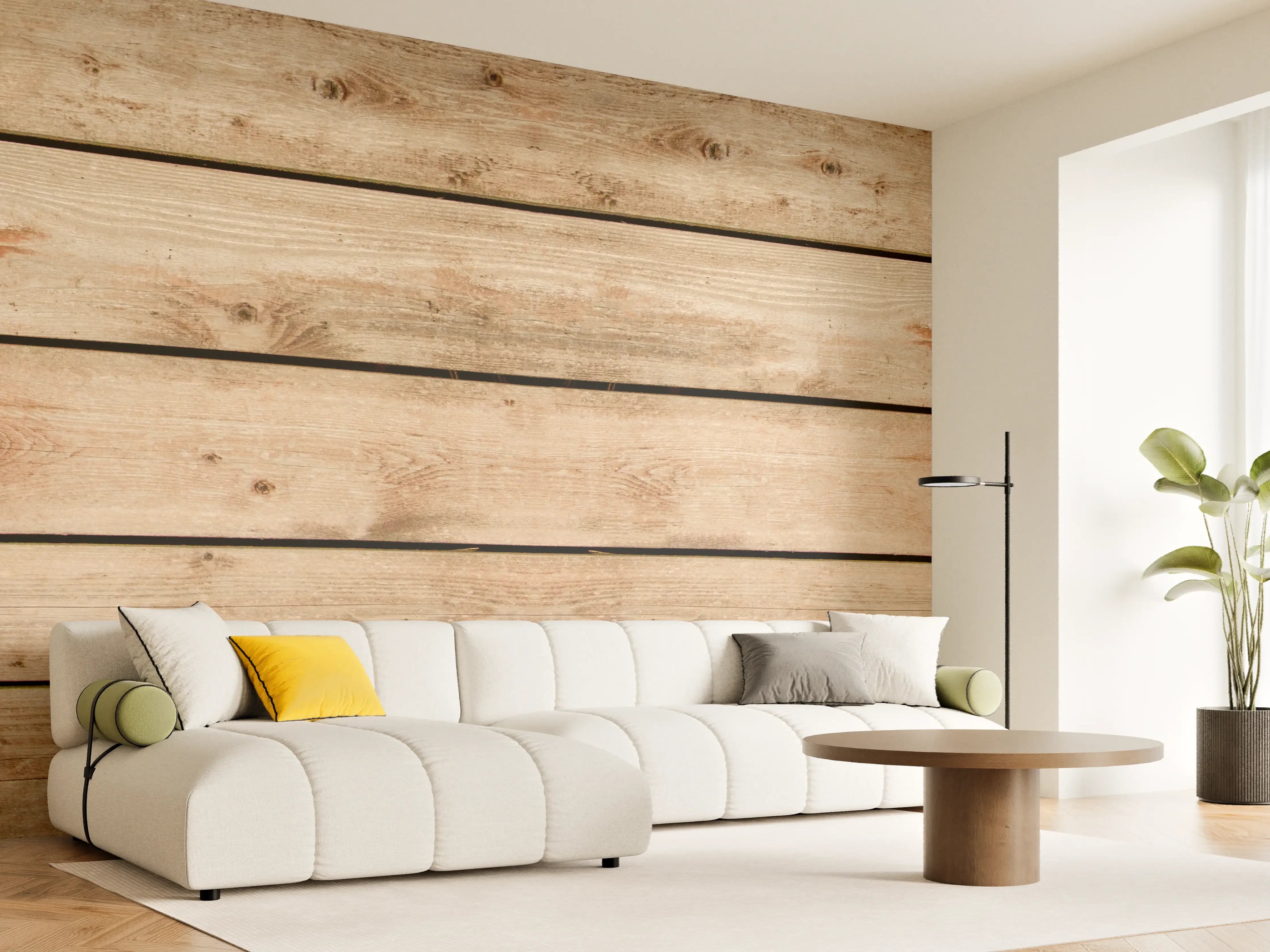Wandverkleidung Wohnzimmer - Rustikale Braun-Holz-Textur