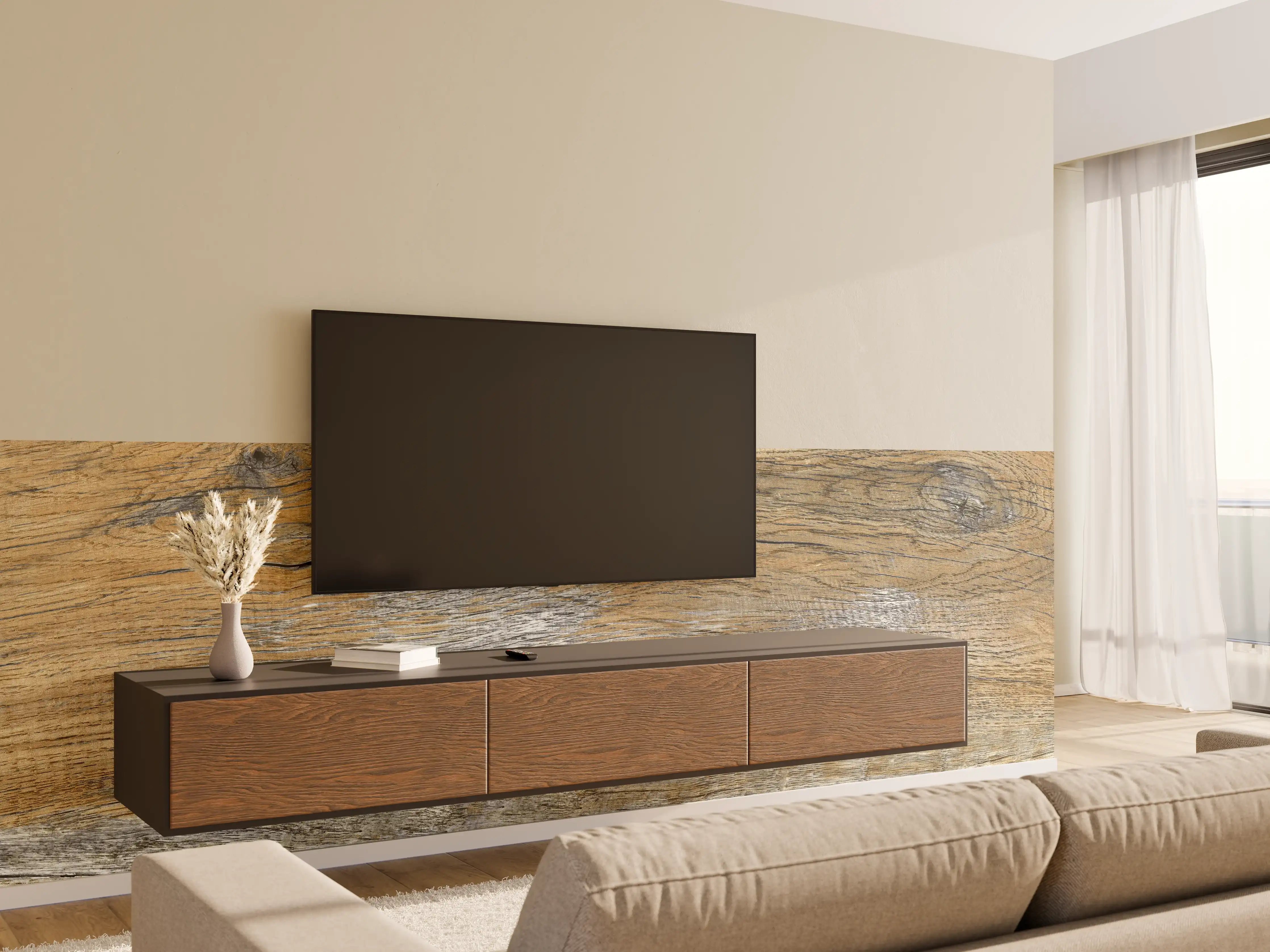 Wandverkleidung Wohnzimmer - Rustikale Holz Textur