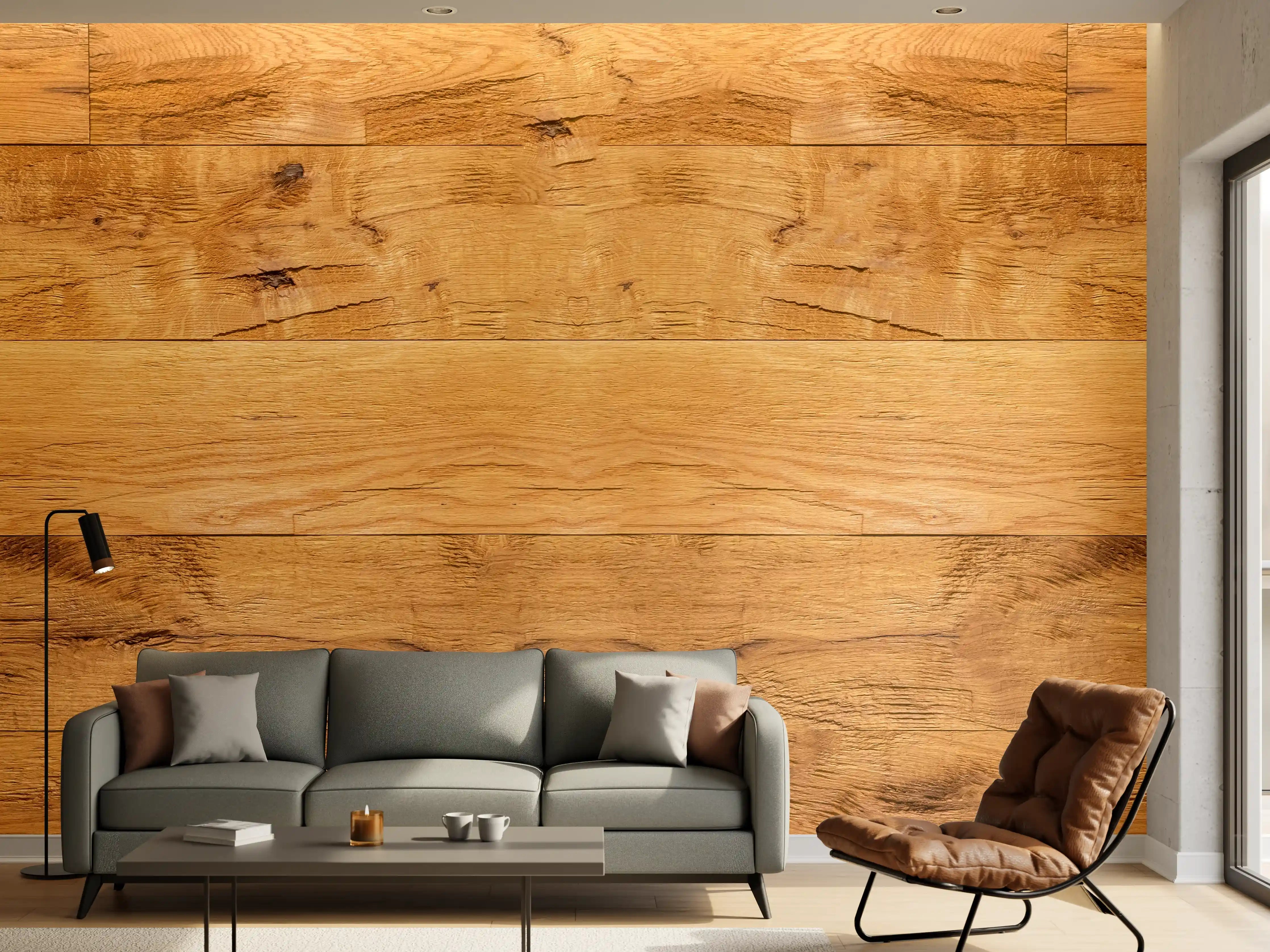 Wandverkleidung Wohnzimmer - Rustikale Holzplatte