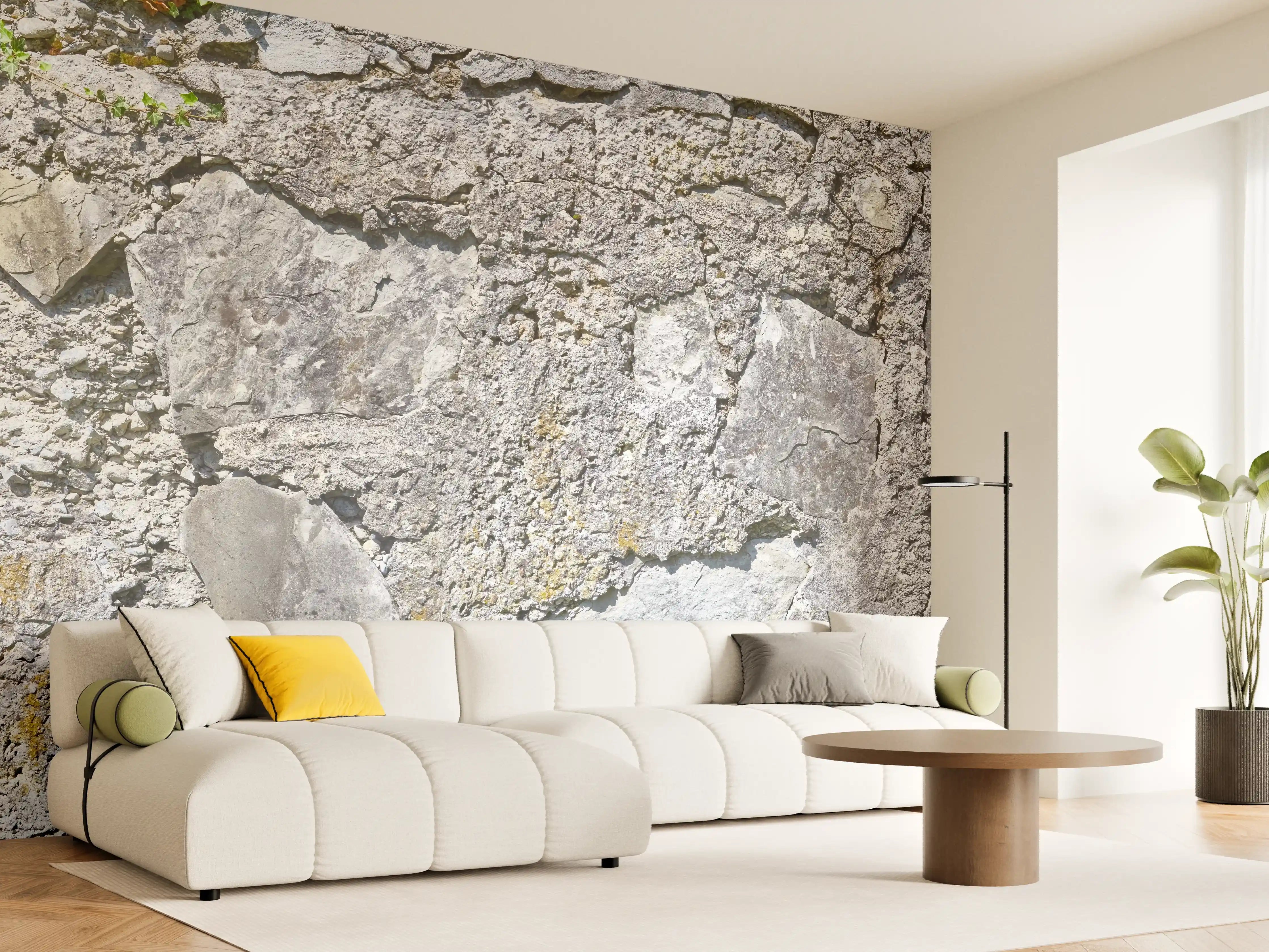 Wandverkleidung Wohnzimmer - Rustikale Schiefermauer