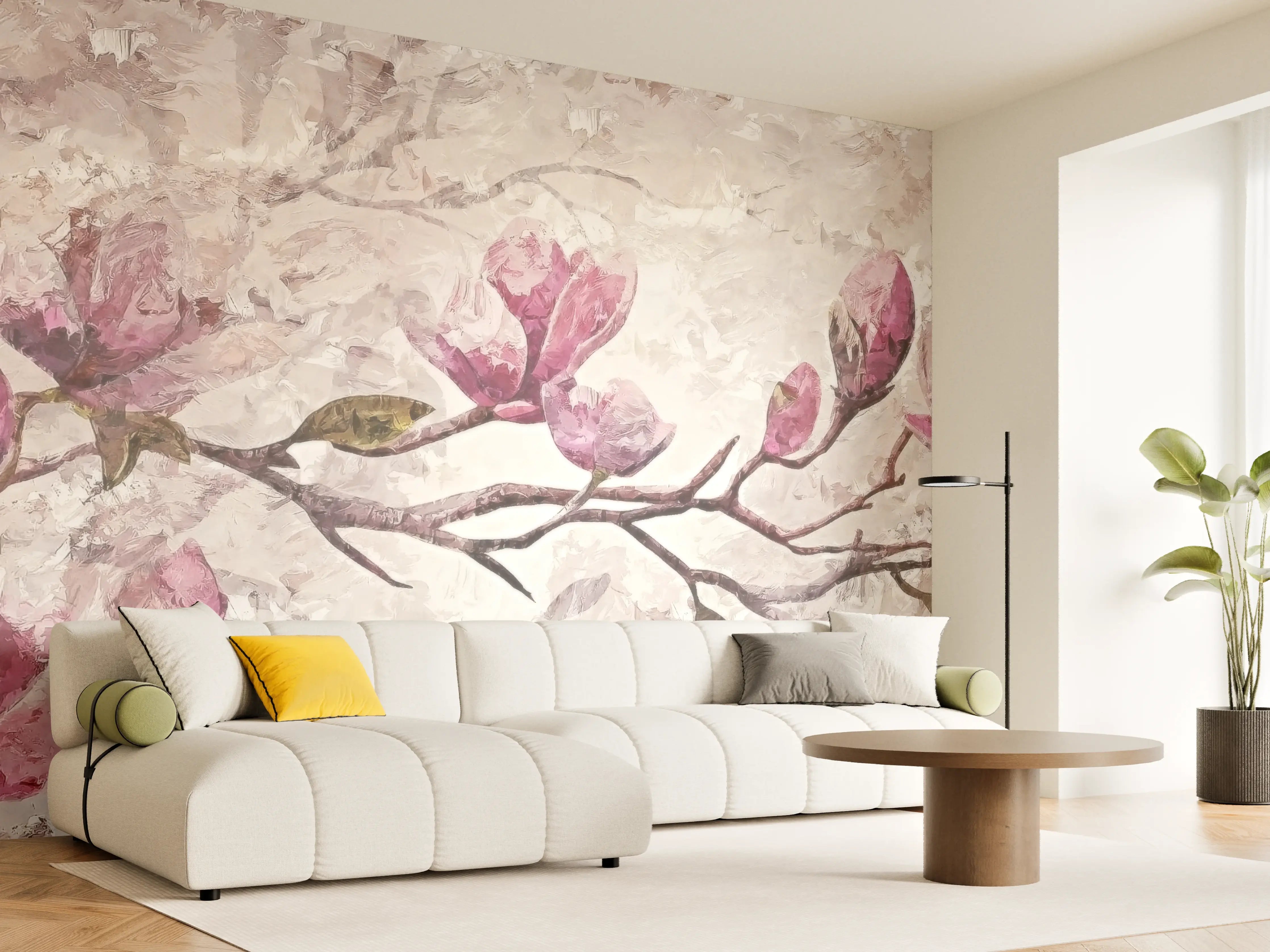Wandverkleidung Wohnzimmer - Sakura Baum - Gemälde
