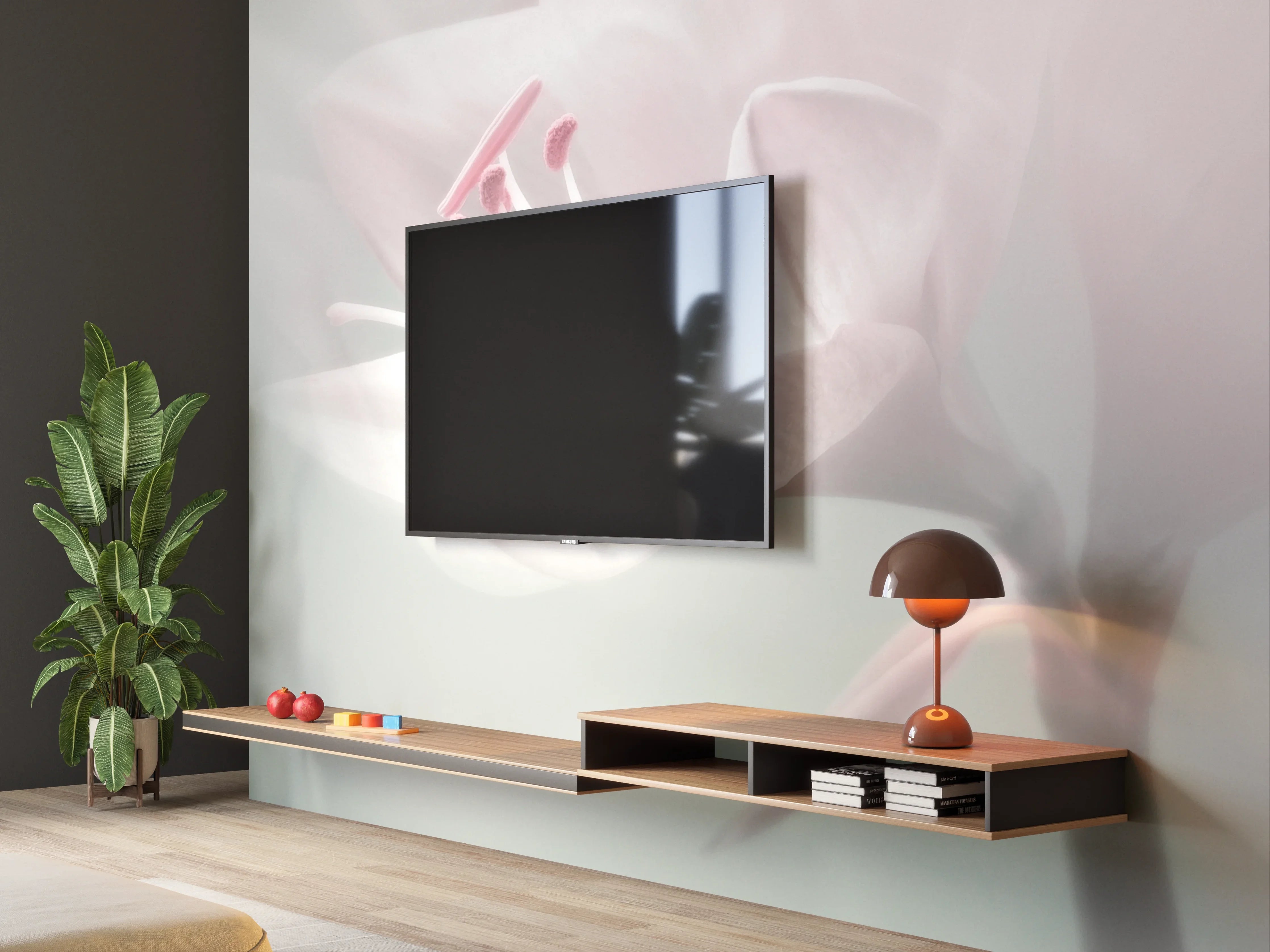 Wandverkleidung Wohnzimmer - Sanfte Blütenfotografie in Pastell