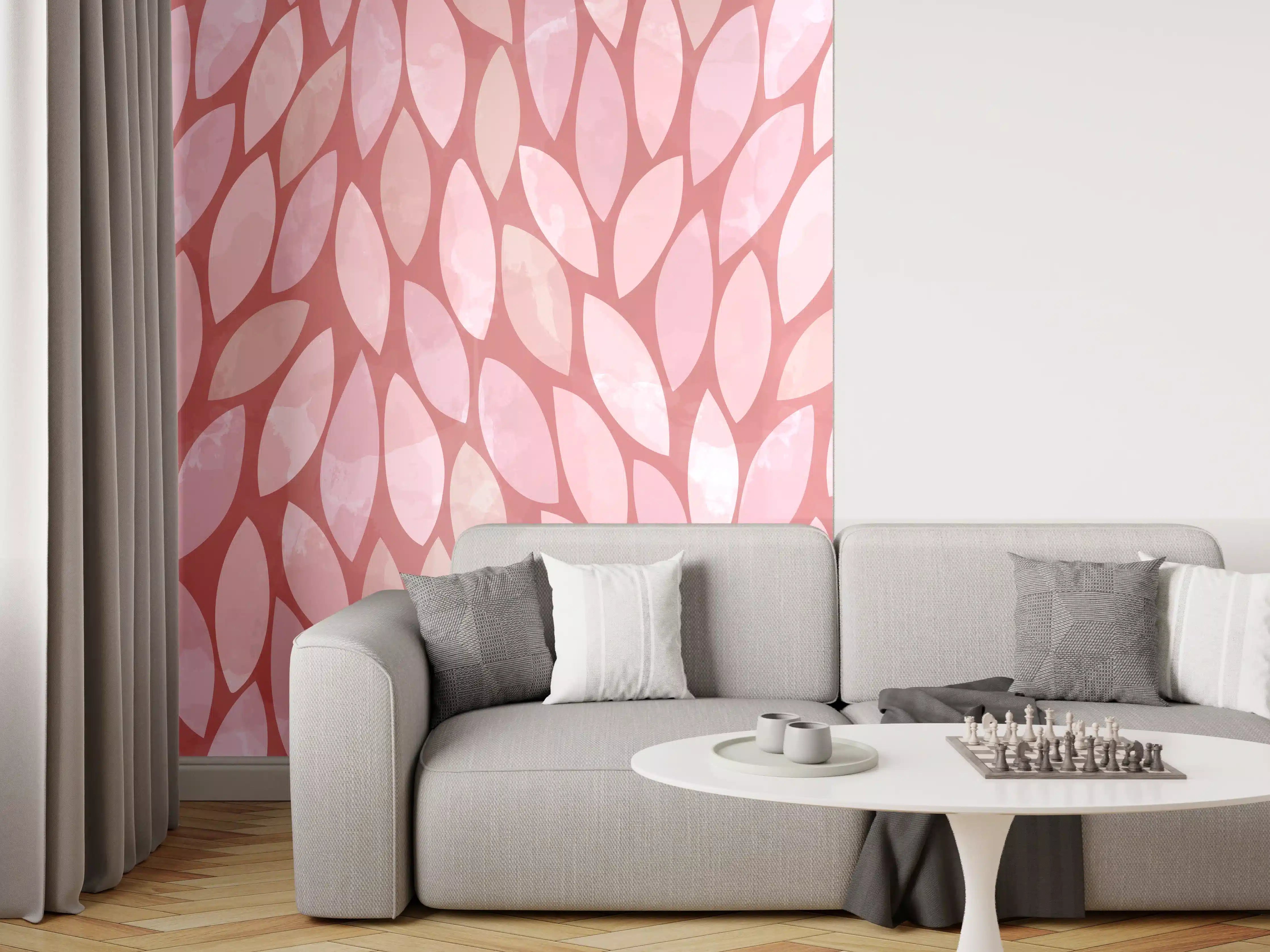 Wandverkleidung Wohnzimmer - Sanfte Farbpalette mit Rosé-Tönen