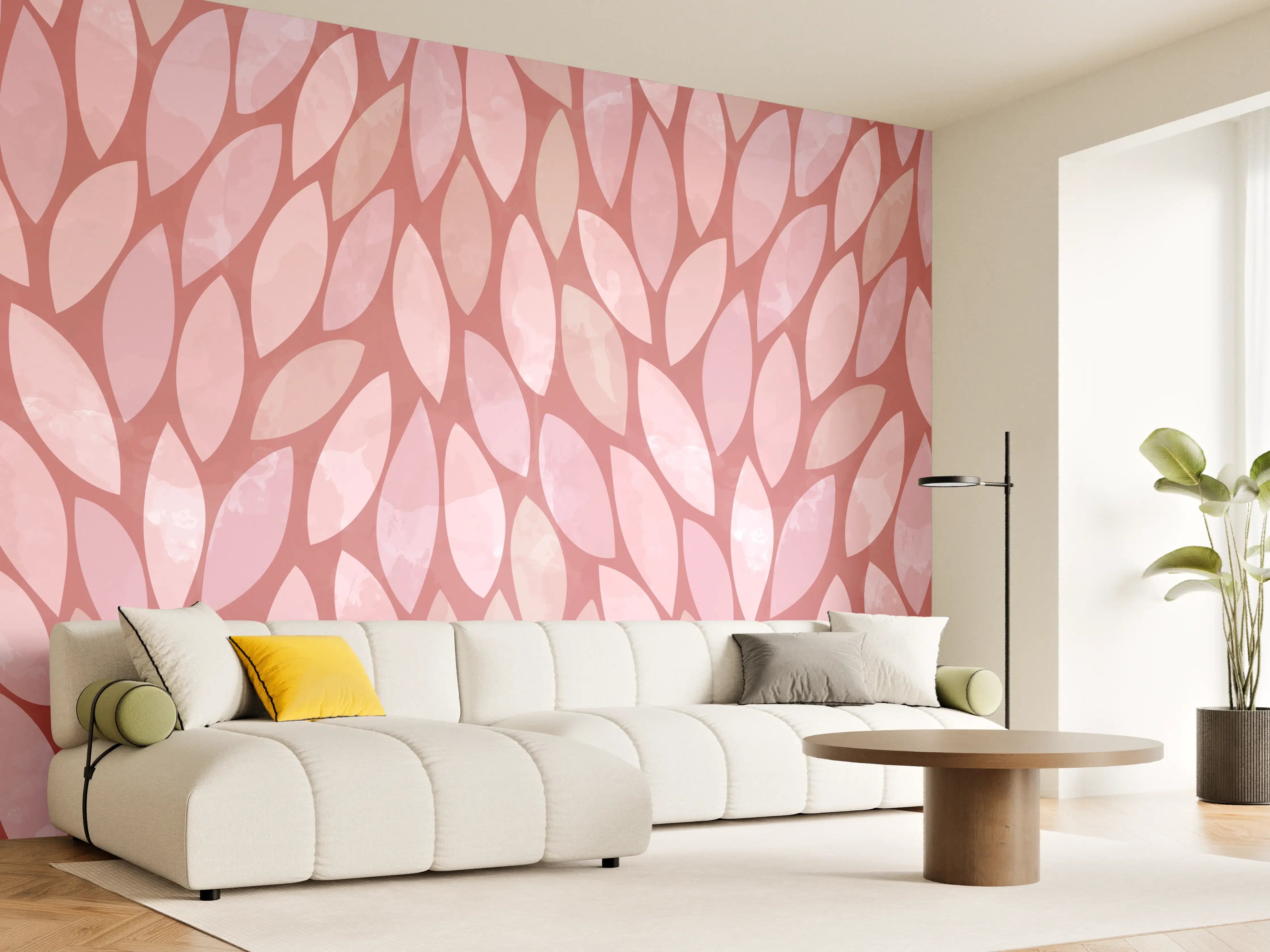 Wandverkleidung Wohnzimmer - Sanfte Farbpalette mit Rosé-Tönen