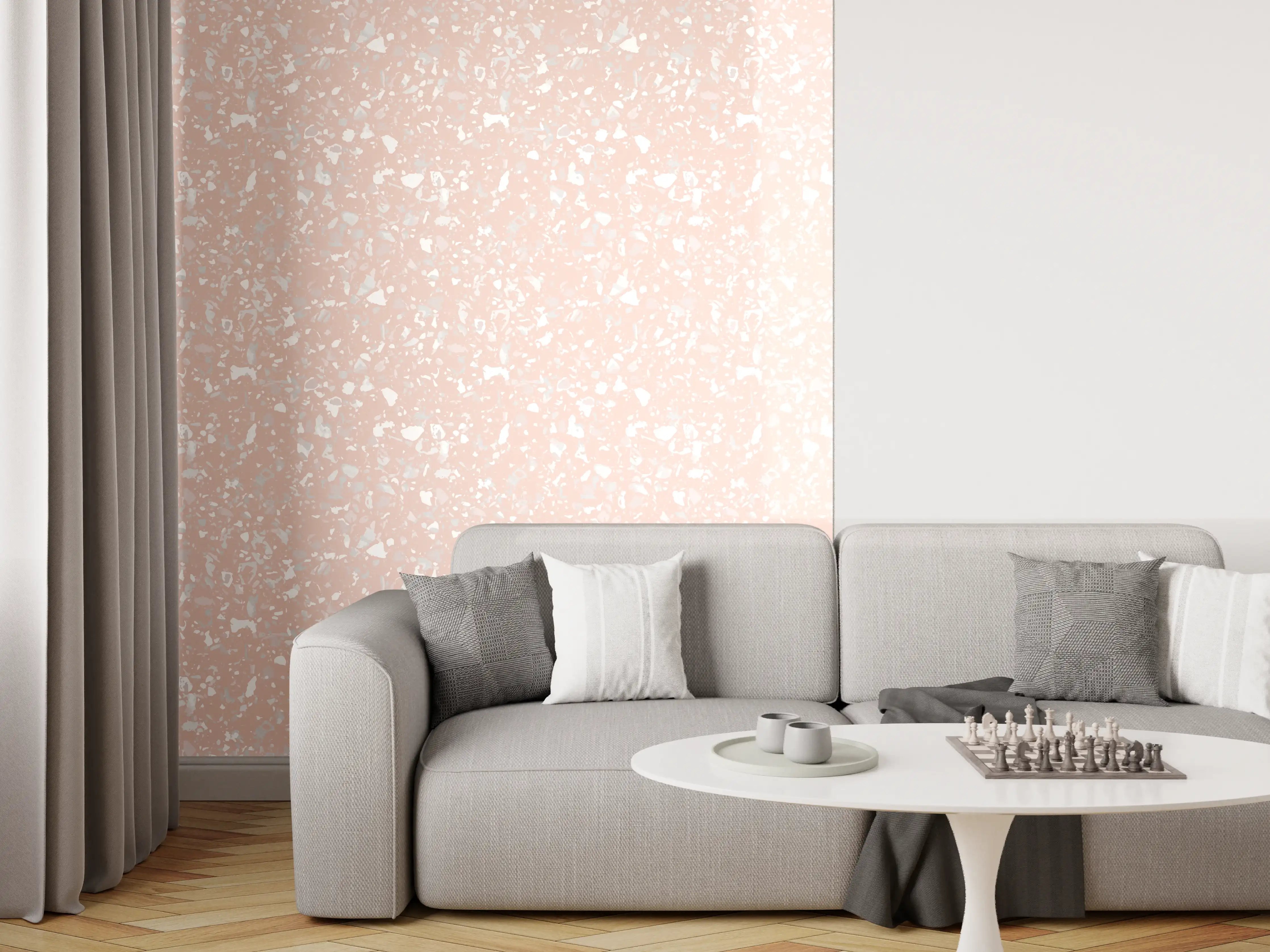 Wandverkleidung Wohnzimmer - Sanfte Pastellfarben Textur mit feinem Muster