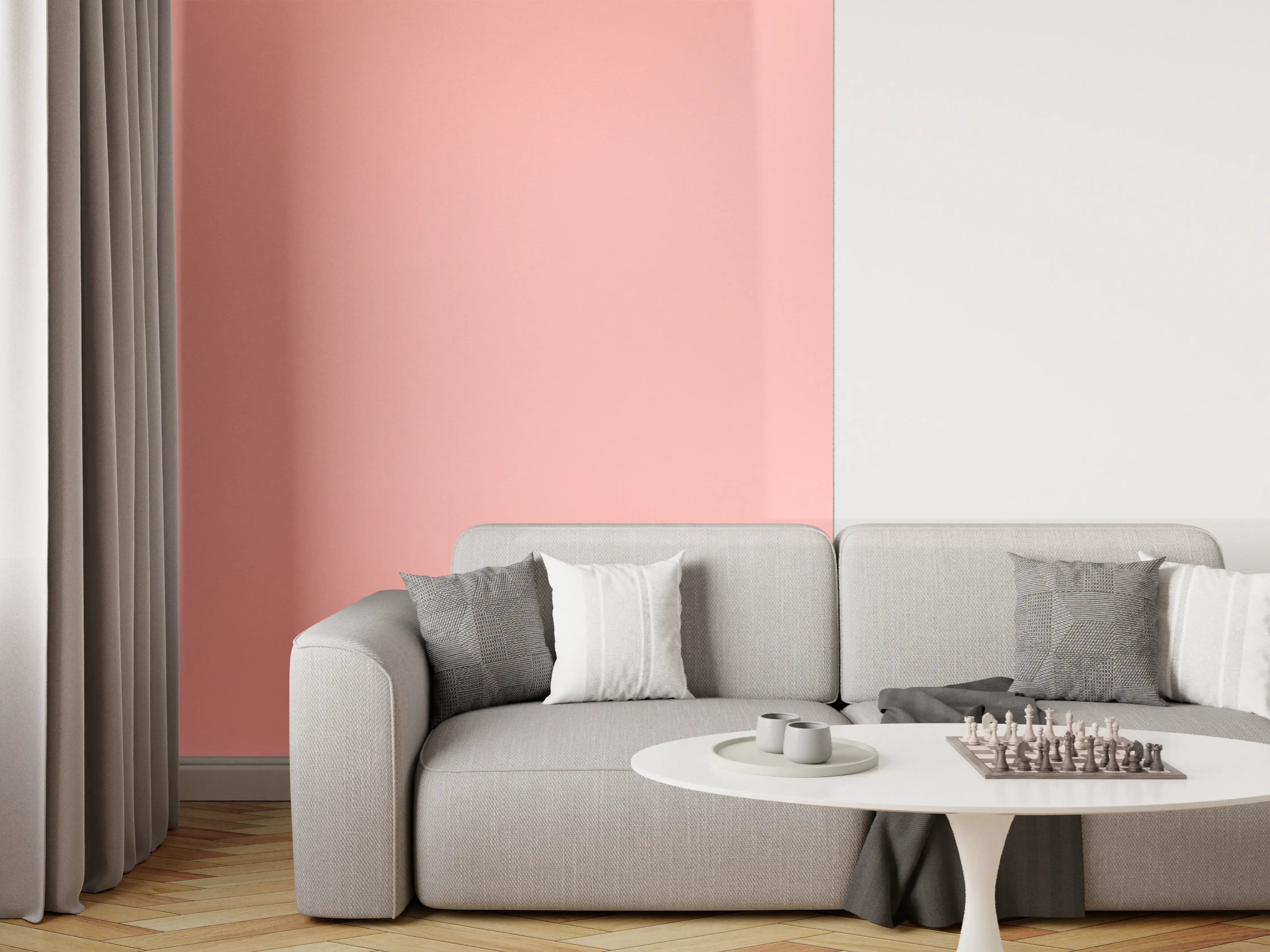 Wandverkleidung Wohnzimmer - Sanfter Rosaton-Hintergrund