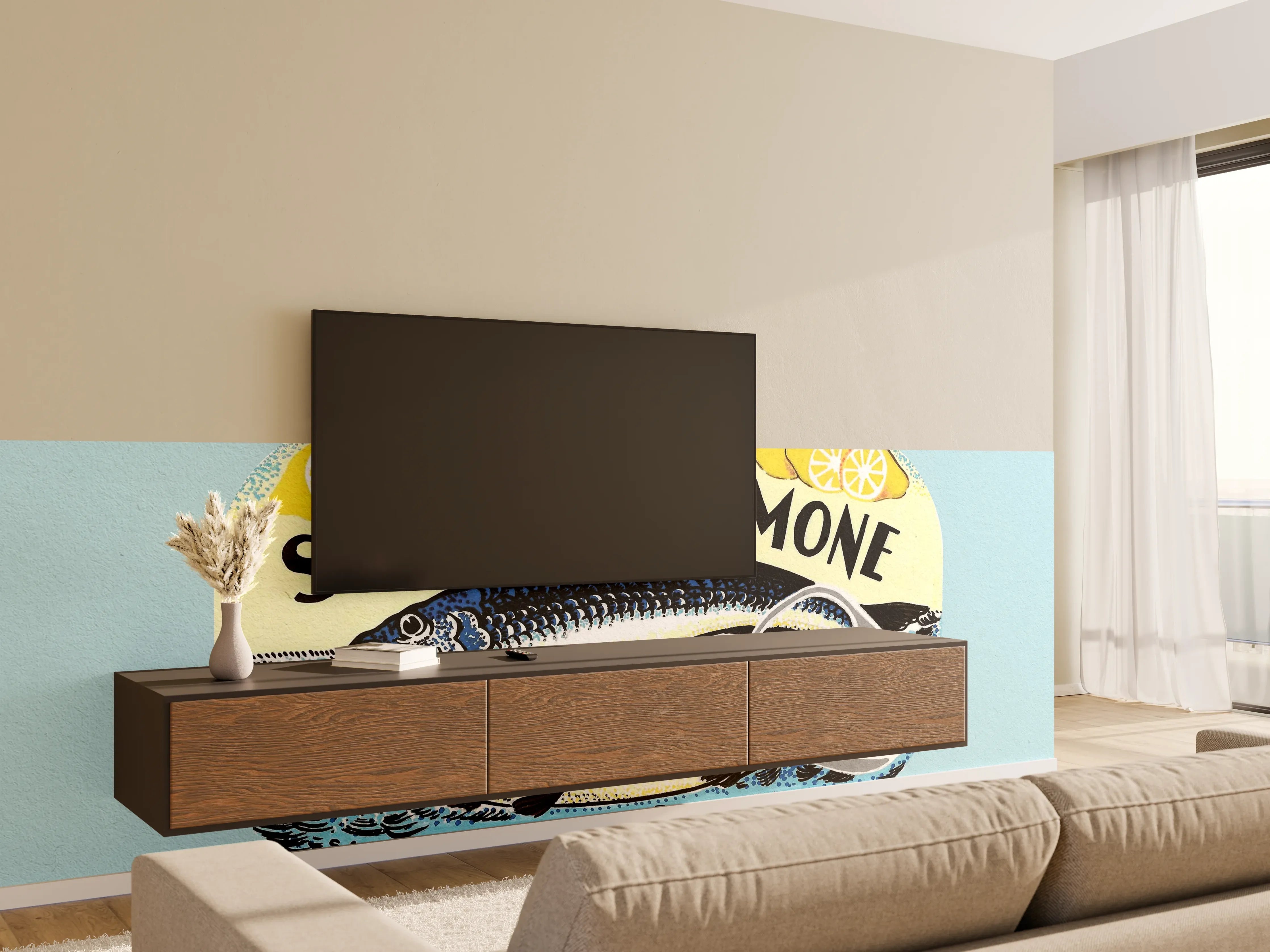 Wandverkleidung Wohnzimmer - Sardine Al Limone