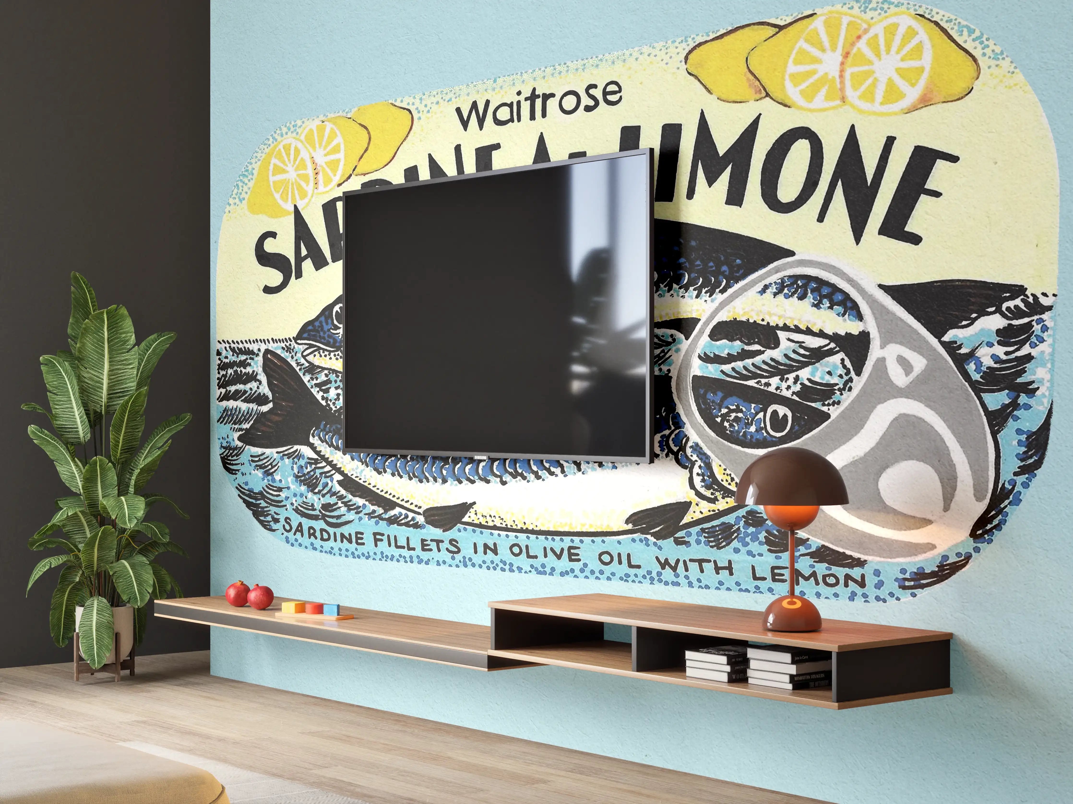 Wandverkleidung Wohnzimmer - Sardine Al Limone