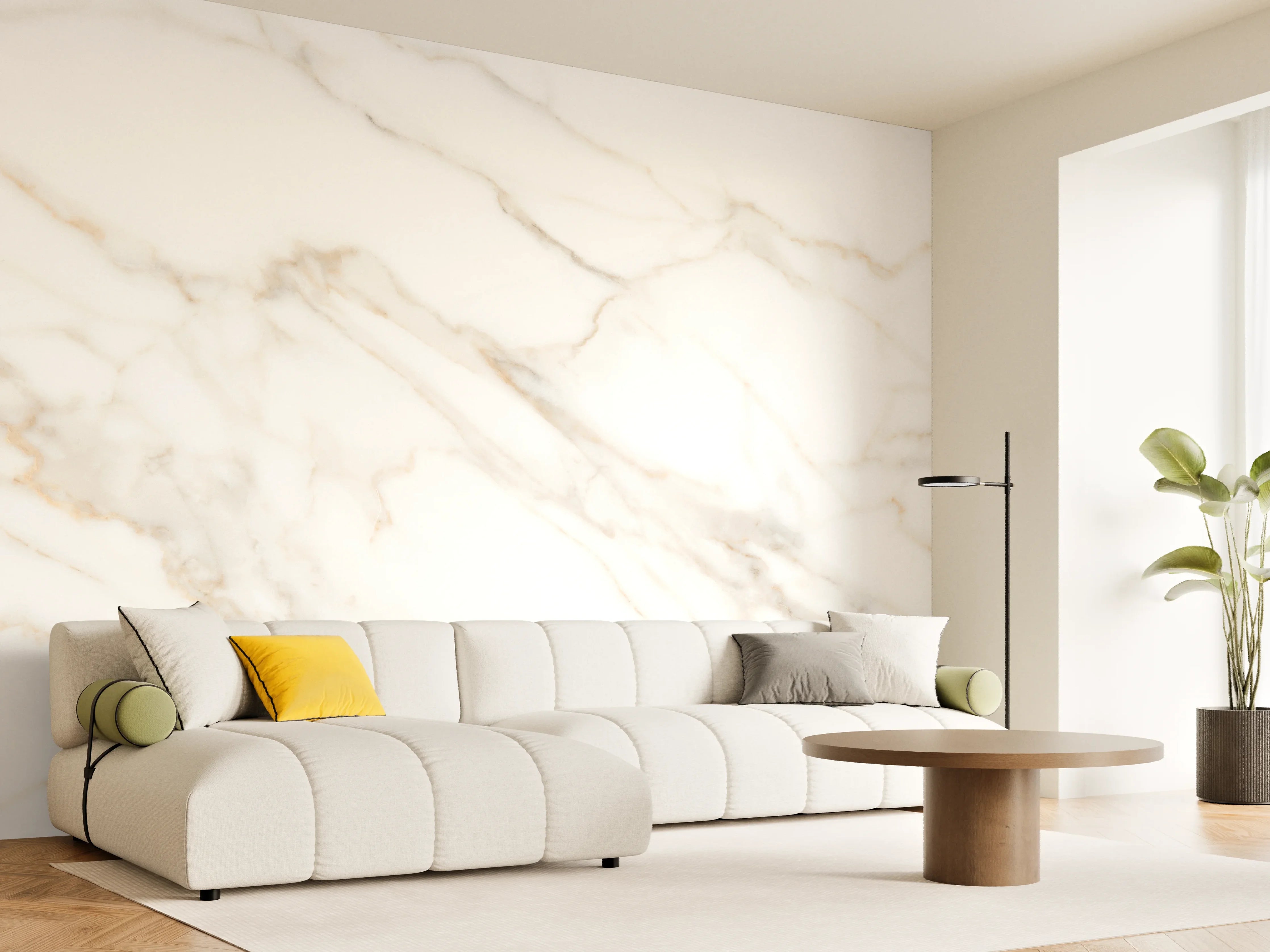 Wandverkleidung Wohnzimmer - Satvariyo Marmor