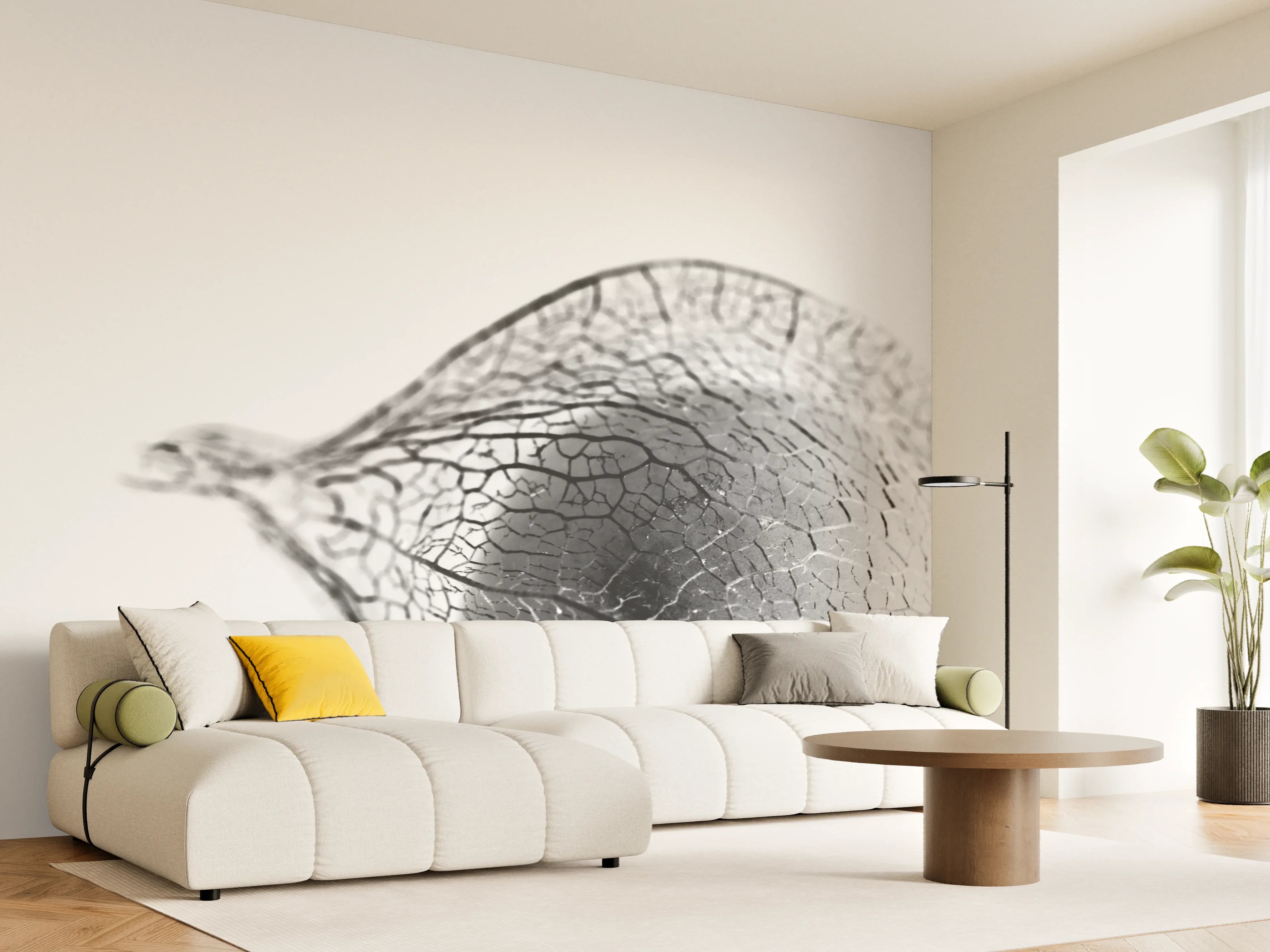 Wandverkleidung Wohnzimmer - Schlichte, elegante Naturaufnahme