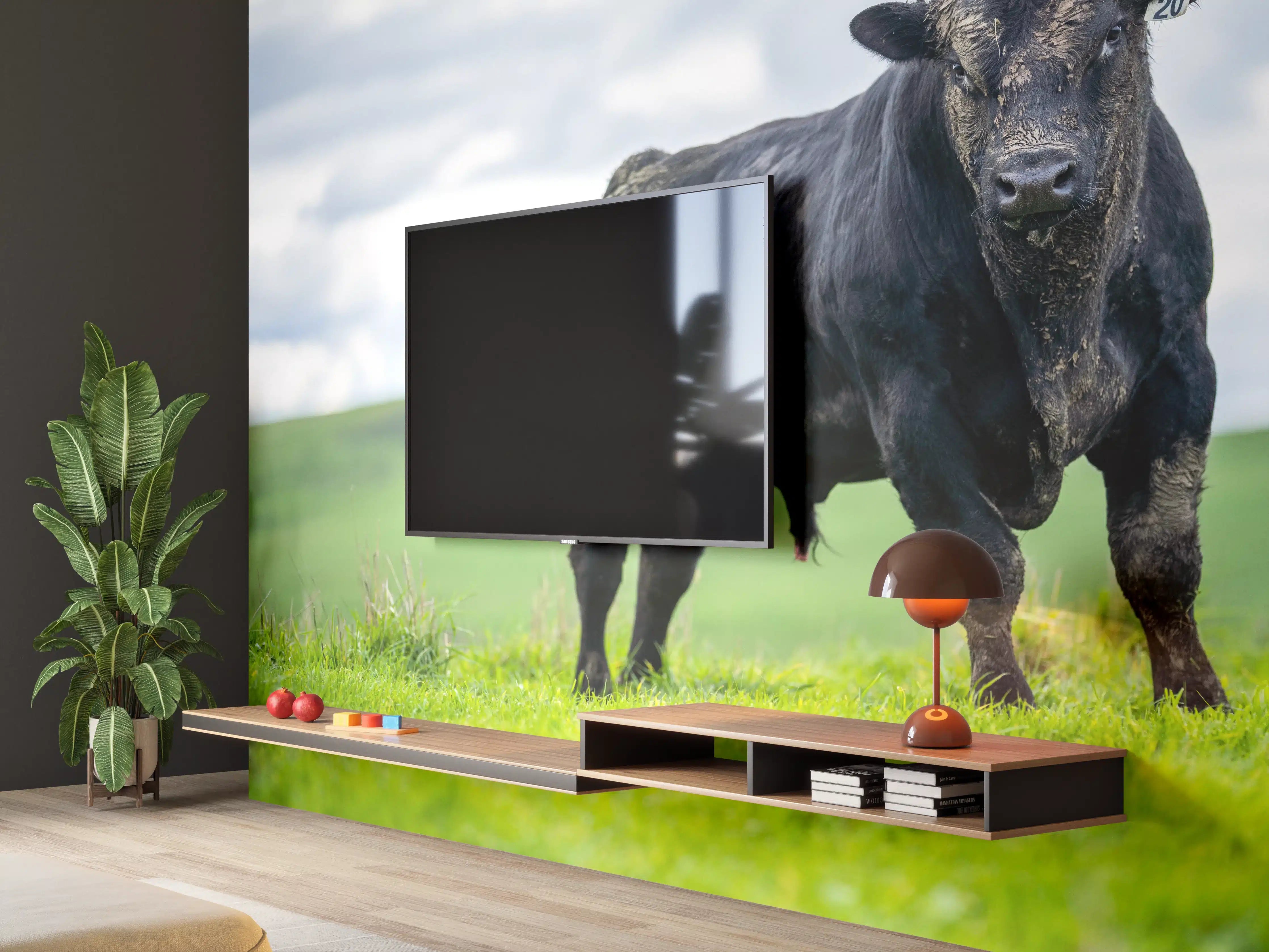 Wandverkleidung Wohnzimmer - Schmutziger Aberdeen Angus