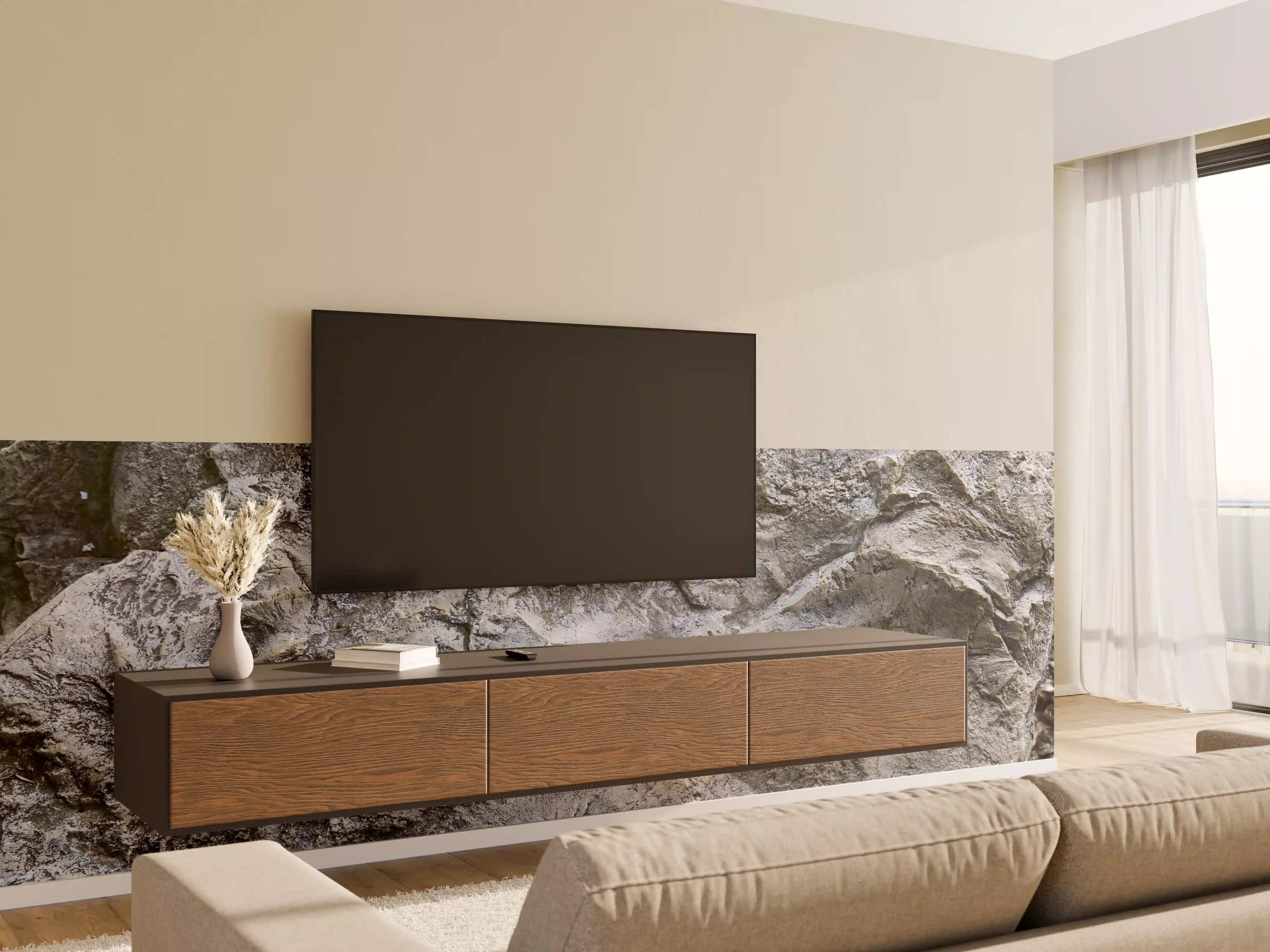 Wandverkleidung Wohnzimmer - Schöne Felsstruktur - Granit