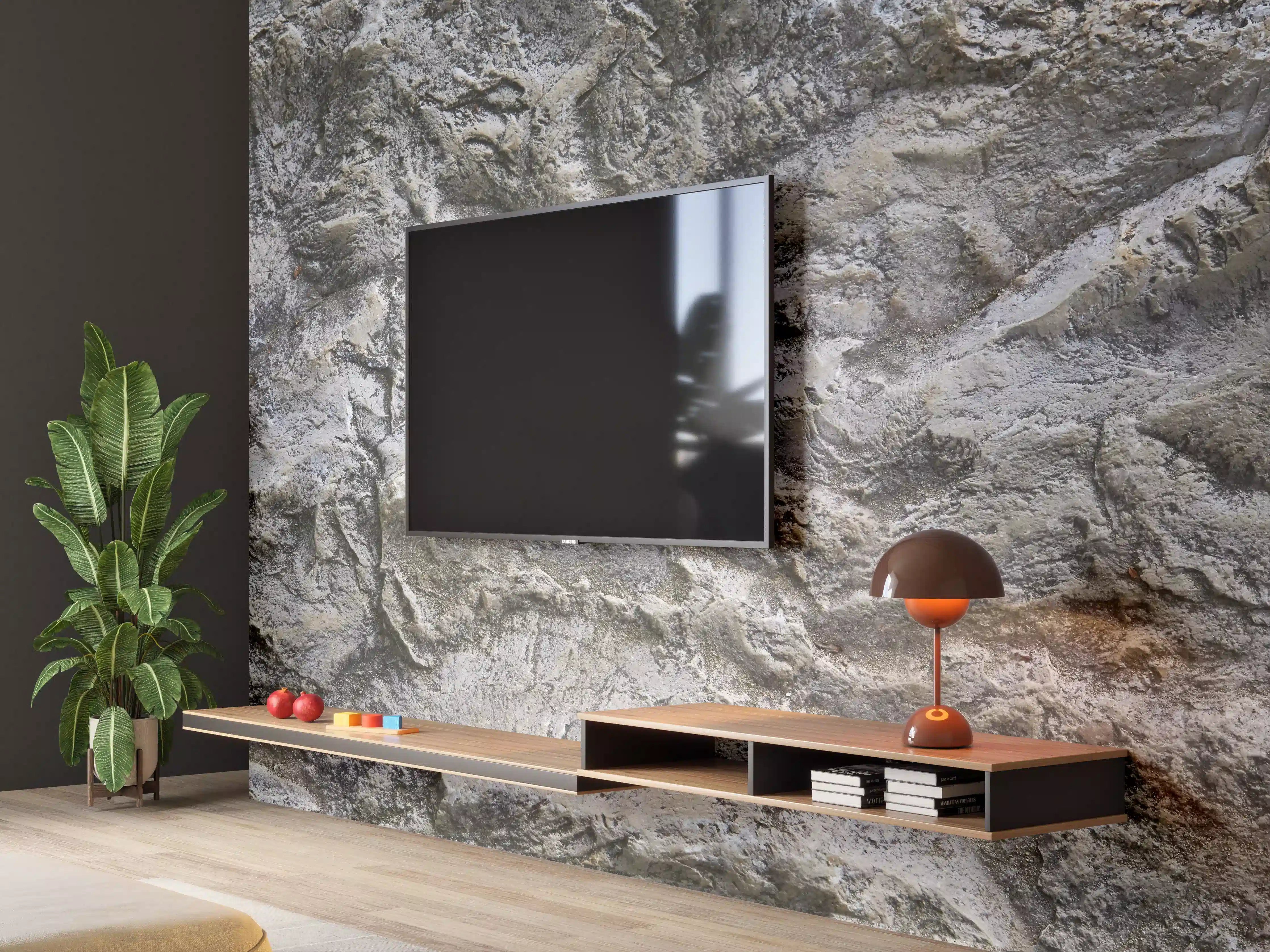Wandverkleidung Wohnzimmer - Schöne Felsstruktur - Granit