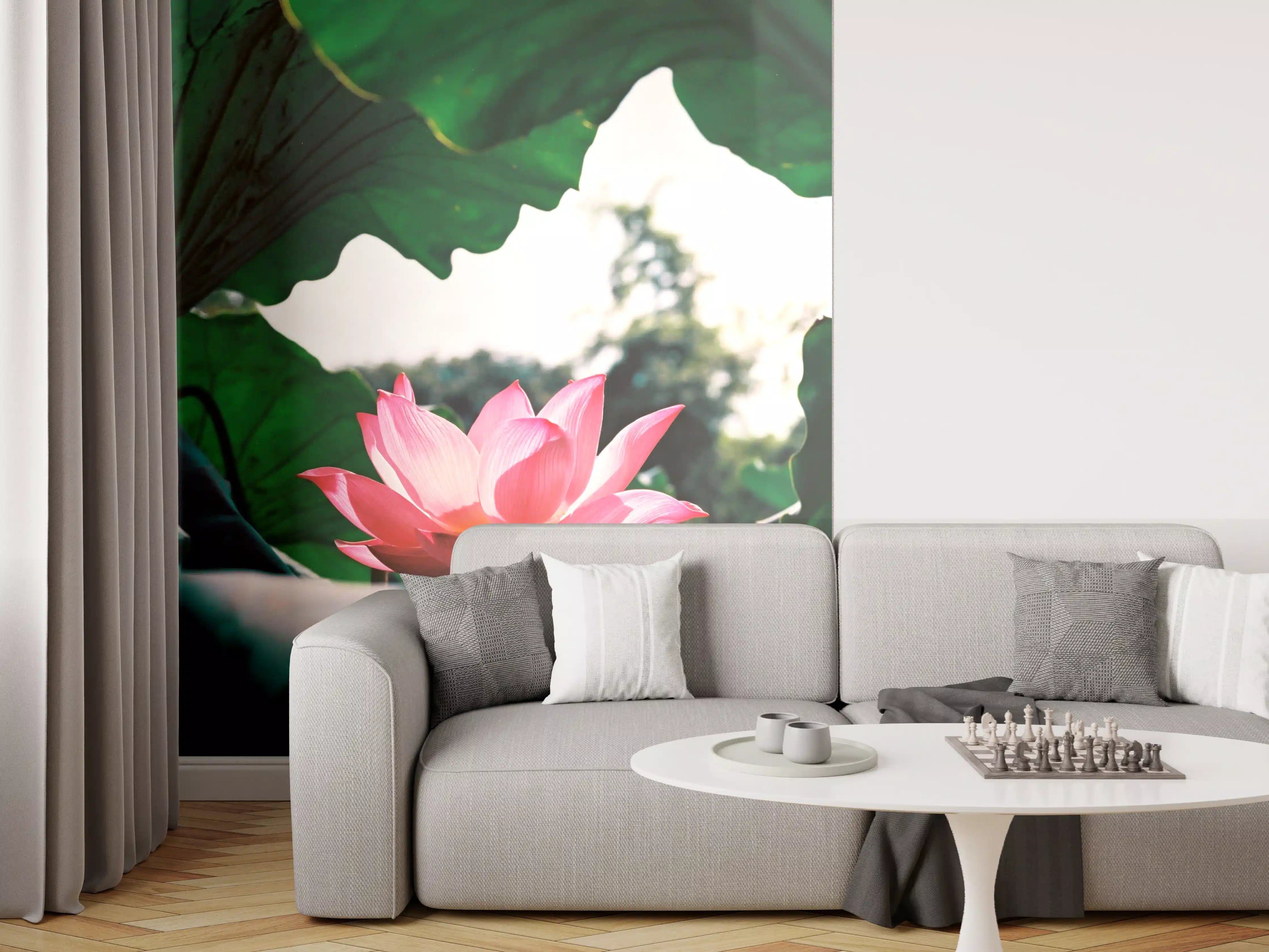 Wandverkleidung Wohnzimmer - Schöne Lotusblüte in Natur